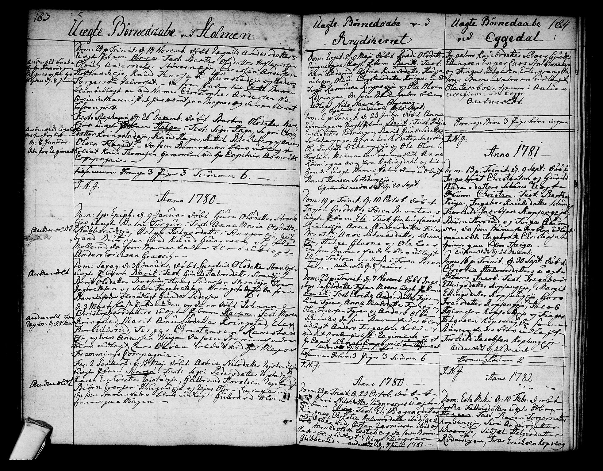 Sigdal kirkebøker, SAKO/A-245/F/Fa/L0002: Ministerialbok nr. I 2, 1778-1792, s. 183-184