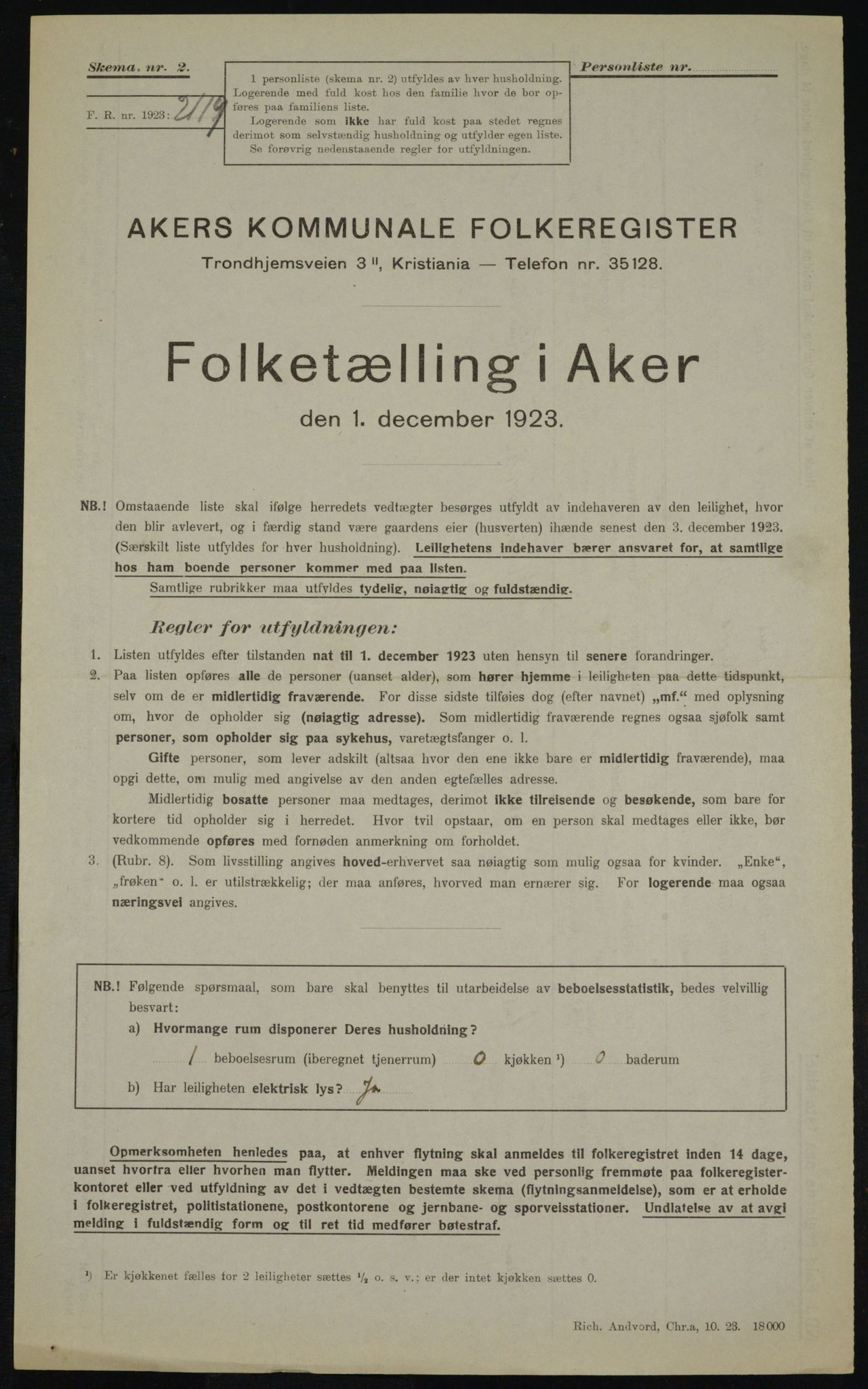 , Kommunal folketelling 1.12.1923 for Aker, 1923, s. 21676