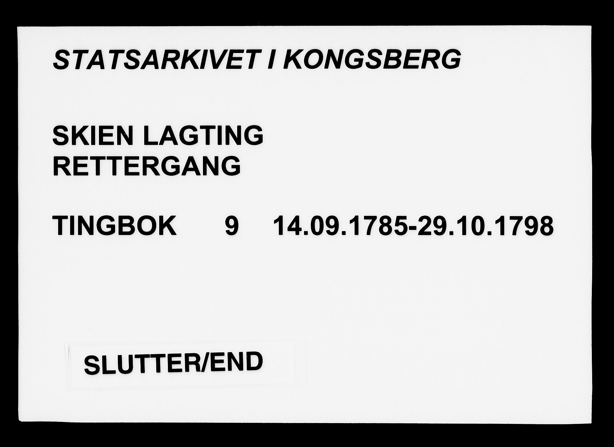 Skien lagting, AV/SAKO-A-803/F/Fa/L0009: Tingbok, 1785-1798