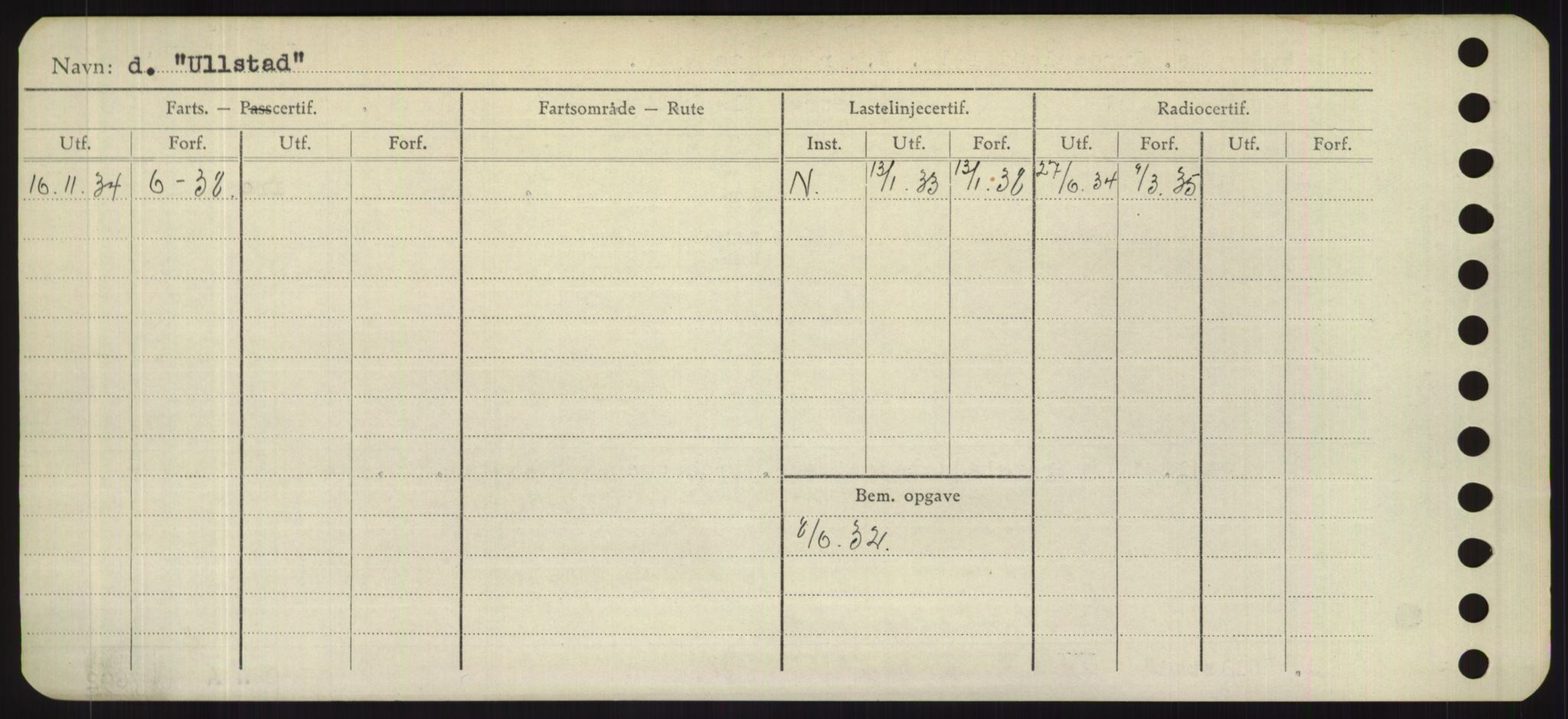 Sjøfartsdirektoratet med forløpere, Skipsmålingen, RA/S-1627/H/Hd/L0040: Fartøy, U-Ve, s. 56