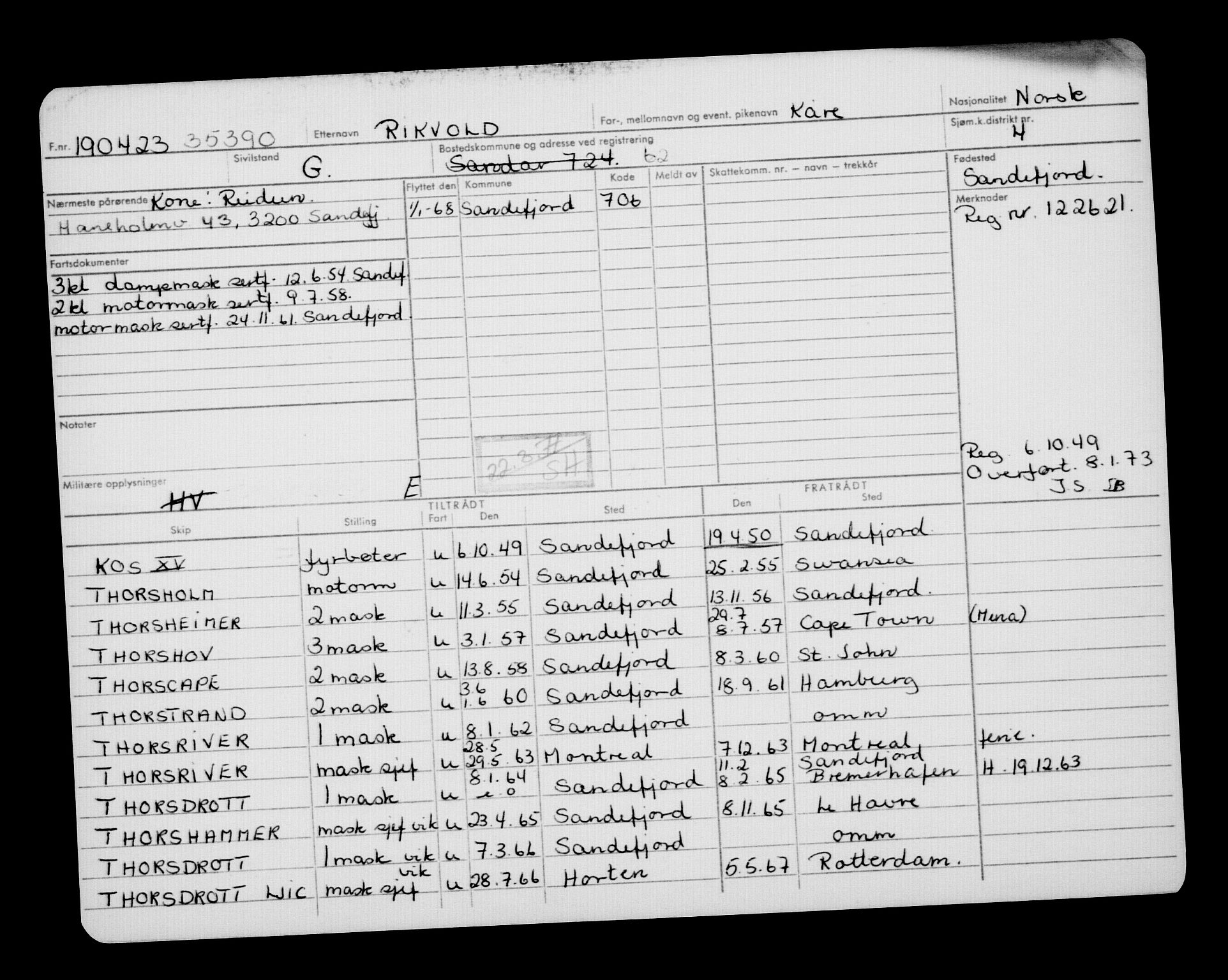 Direktoratet for sjømenn, AV/RA-S-3545/G/Gb/L0218: Hovedkort, 1923, s. 152