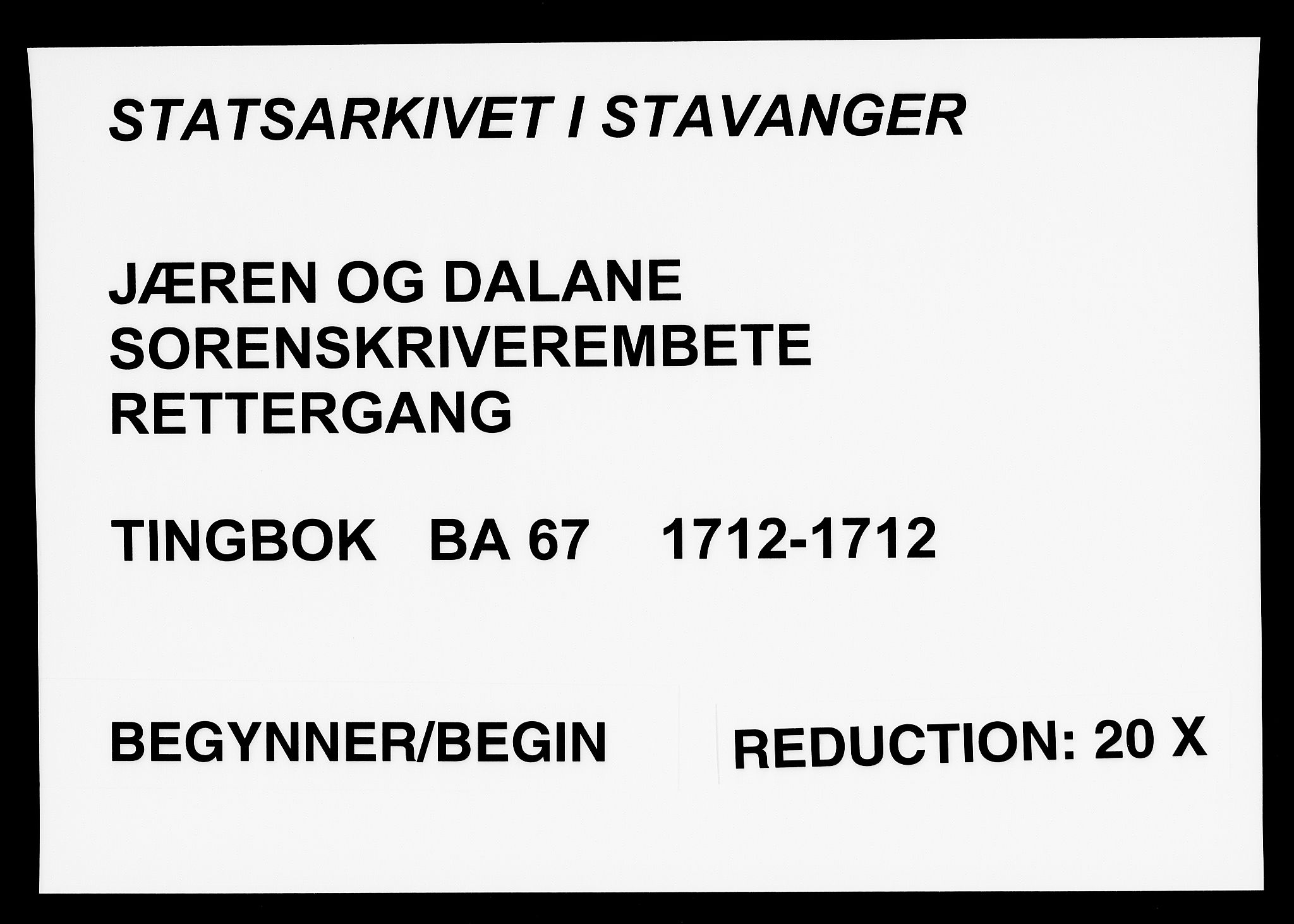 Jæren og Dalane sorenskriveri, SAST/A-100306/3/30/30BA/L0067: TINGBOK, 1712