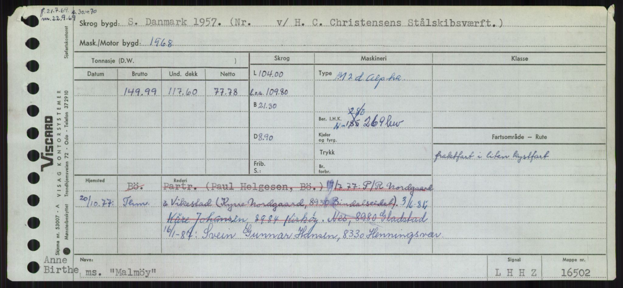 Sjøfartsdirektoratet med forløpere, Skipsmålingen, RA/S-1627/H/Ha/L0003/0002: Fartøy, Hilm-Mar / Fartøy, Kom-Mar, s. 867