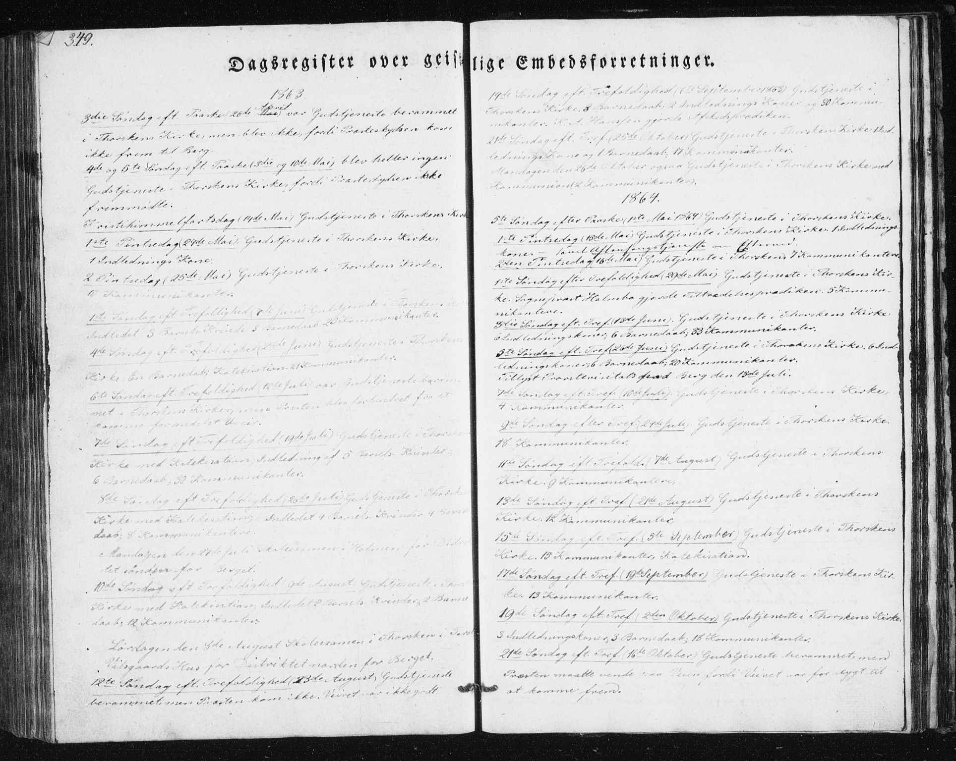 Berg sokneprestkontor, SATØ/S-1318/G/Ga/Gab/L0011klokker: Klokkerbok nr. 11, 1833-1878, s. 349