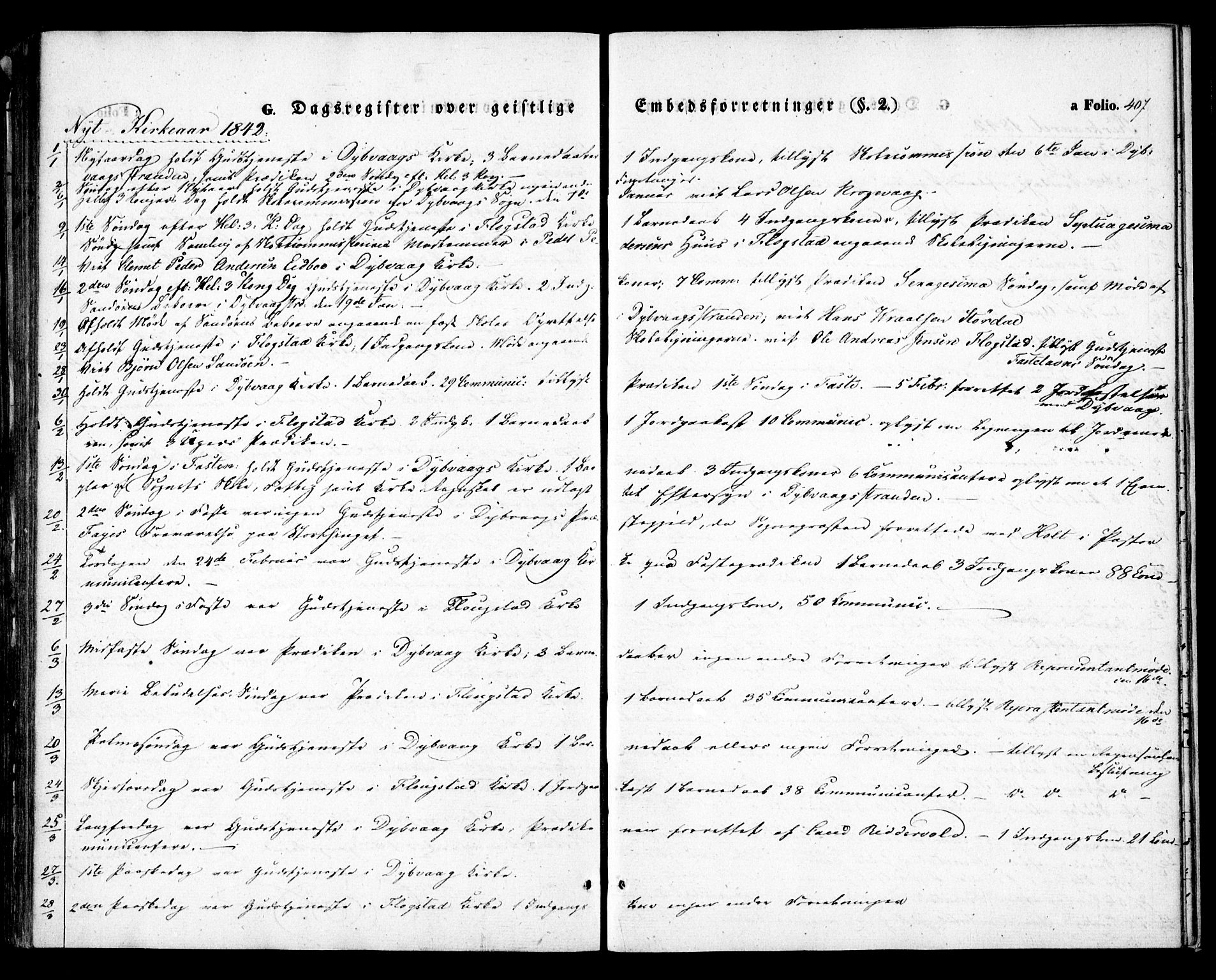 Dypvåg sokneprestkontor, SAK/1111-0007/F/Fa/Faa/L0005: Ministerialbok nr. A 5, 1841-1854, s. 407