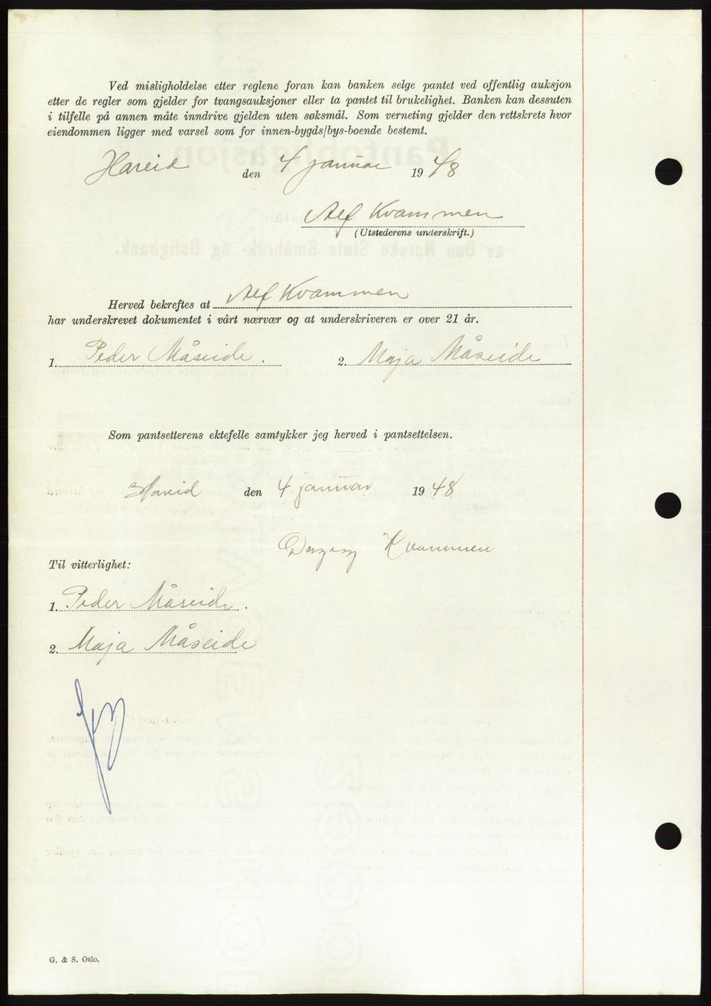 Søre Sunnmøre sorenskriveri, AV/SAT-A-4122/1/2/2C/L0115: Pantebok nr. 3B, 1947-1948, Dagboknr: 80/1948