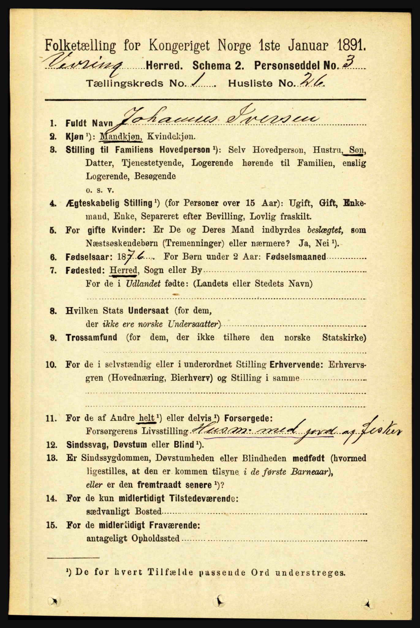 RA, Folketelling 1891 for 1434 Vevring herred, 1891, s. 233