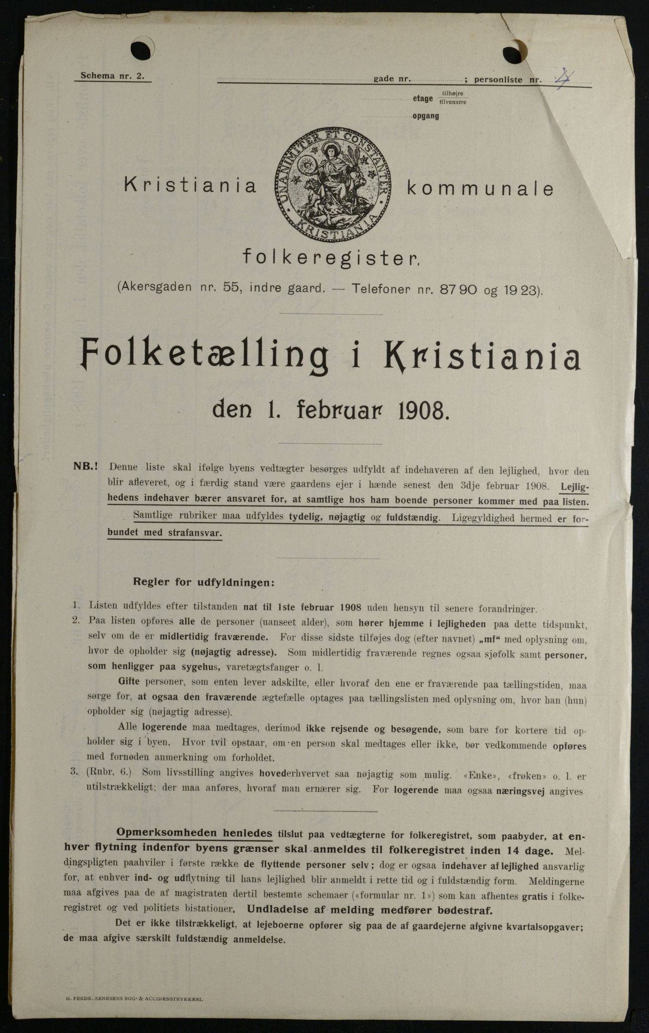 OBA, Kommunal folketelling 1.2.1908 for Kristiania kjøpstad, 1908, s. 48261