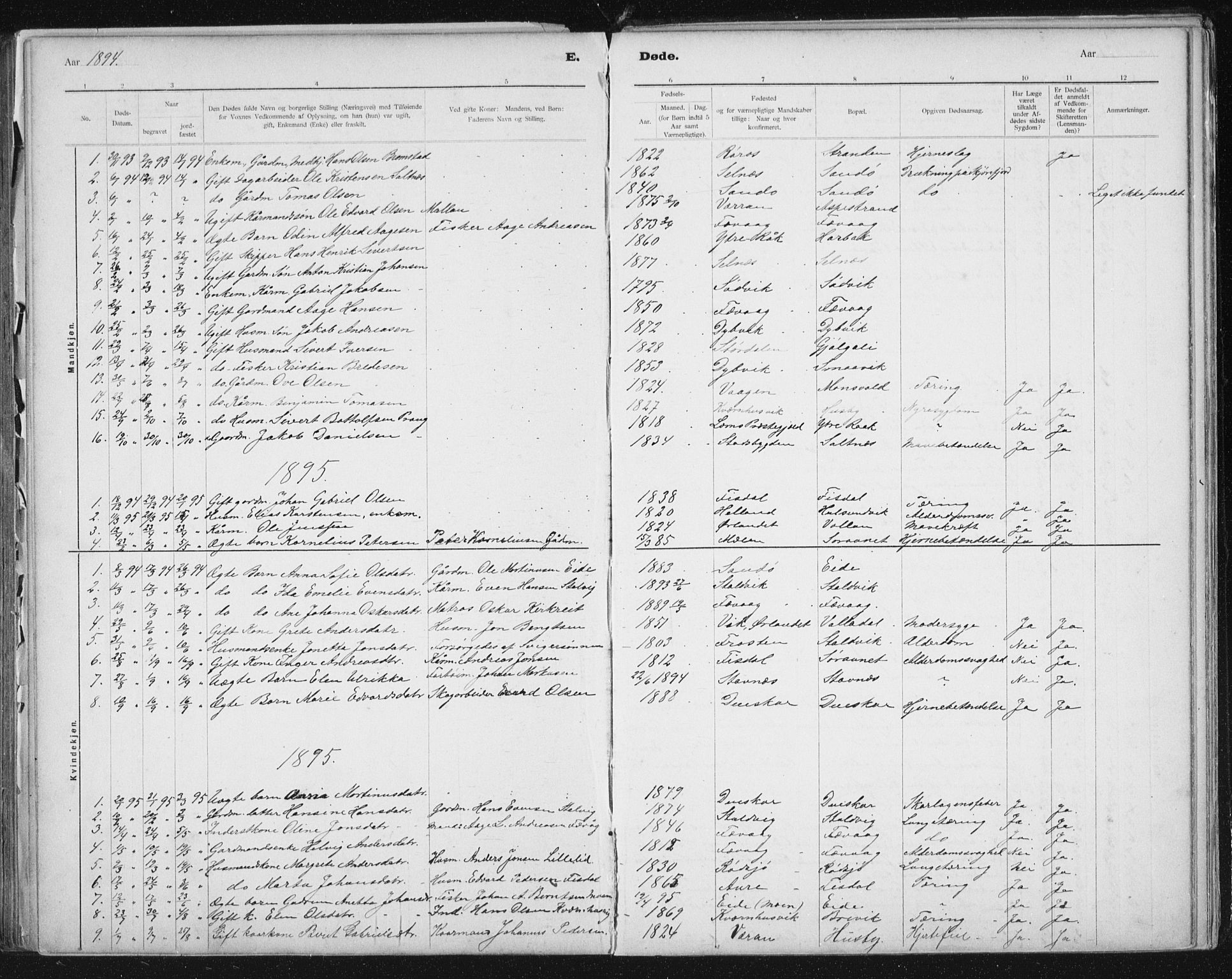 Ministerialprotokoller, klokkerbøker og fødselsregistre - Sør-Trøndelag, SAT/A-1456/653/L0660: Klokkerbok nr. 653C04, 1894-1919