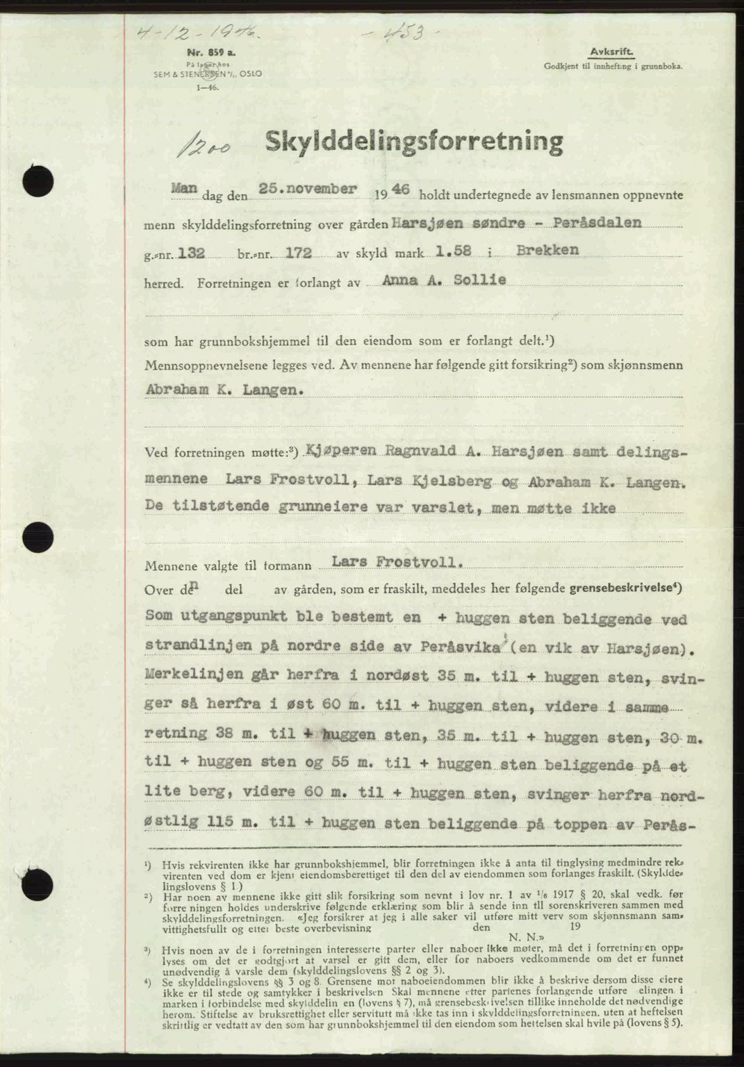 Gauldal sorenskriveri, SAT/A-0014/1/2/2C: Pantebok nr. A2, 1946-1946, Dagboknr: 1200/1946