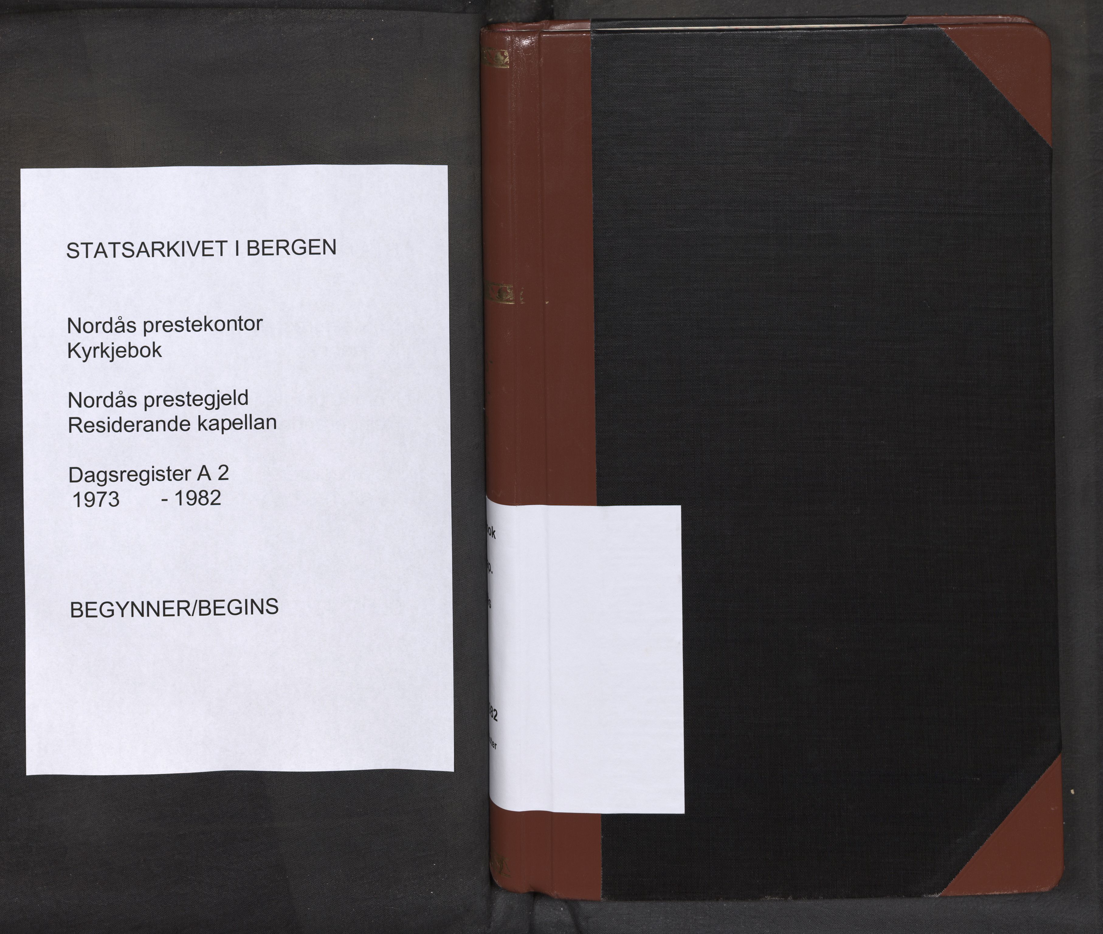Nordås sokneprestembete, SAB/A-100246: Residerende kapellans bok nr. A 2, 1973-1982