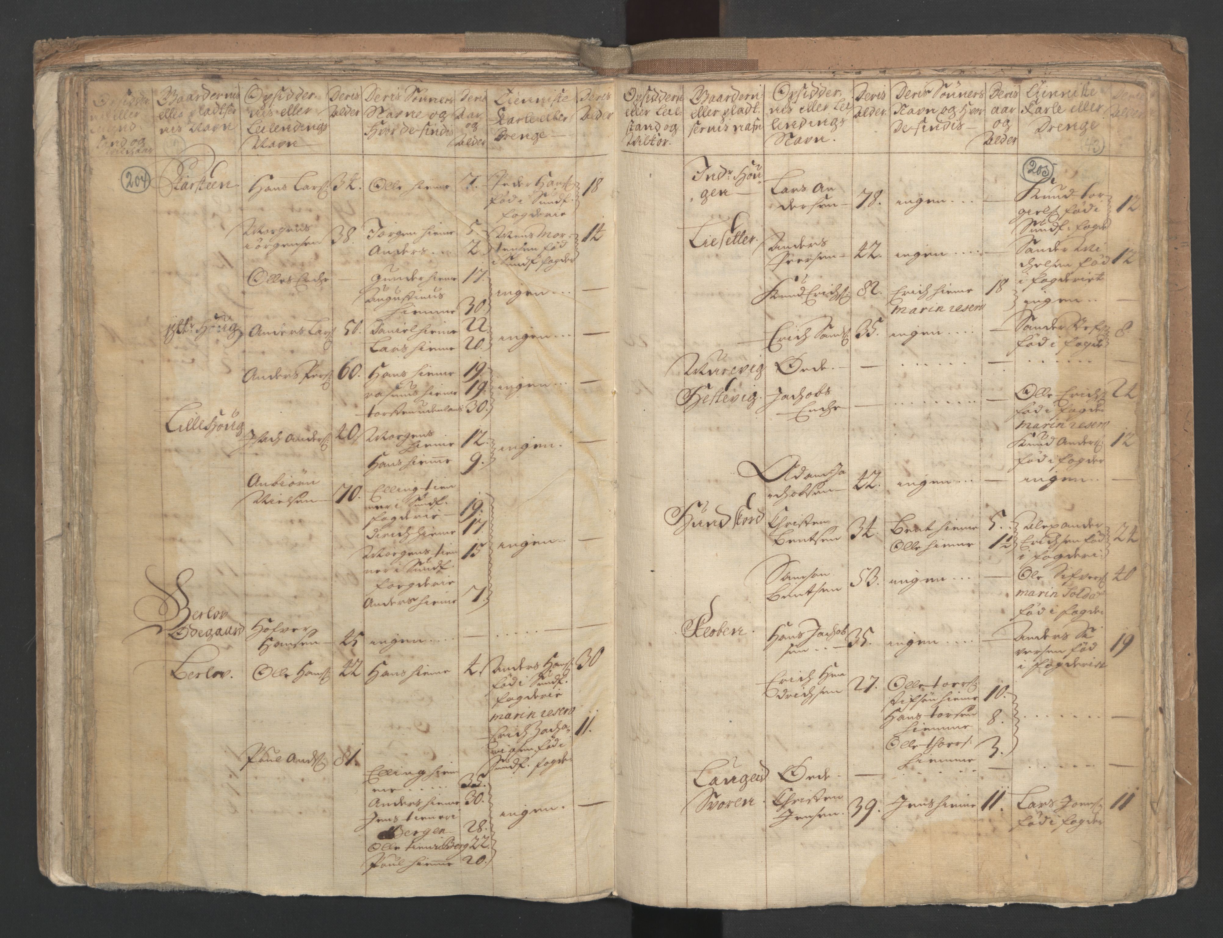 RA, Manntallet 1701, nr. 9: Sunnfjord fogderi, Nordfjord fogderi og Svanø birk, 1701, s. 204-205