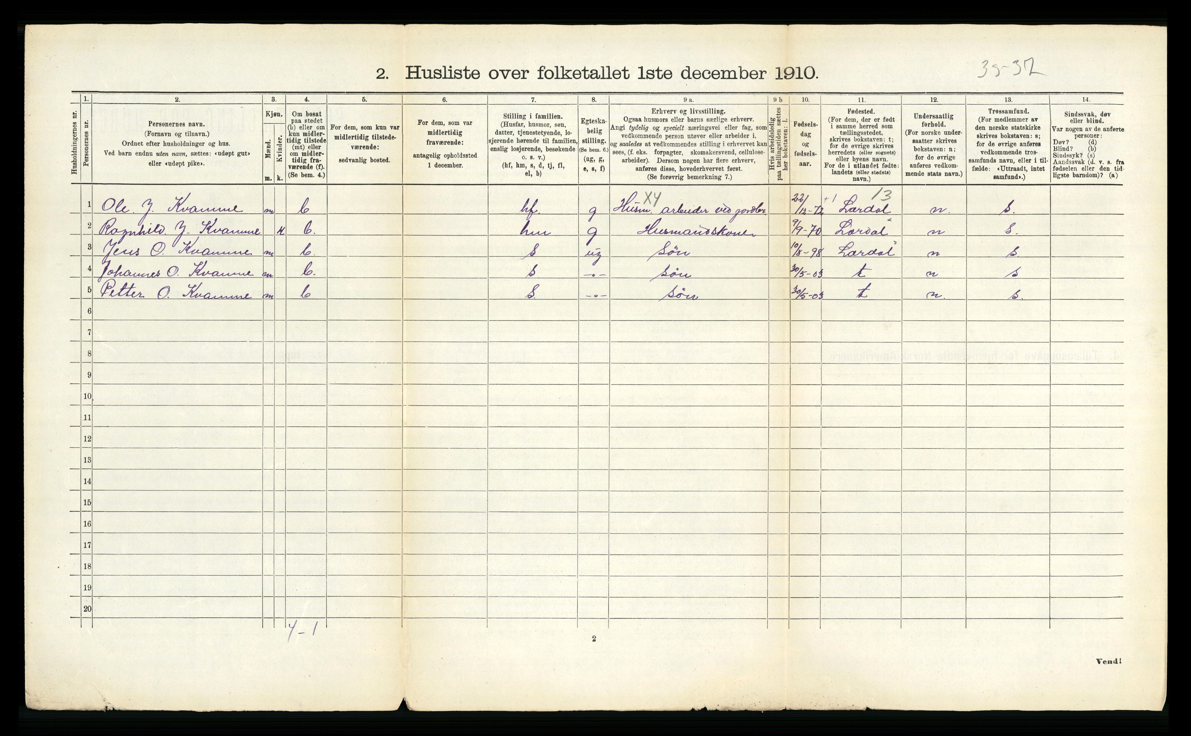 RA, Folketelling 1910 for 1423 Borgund herred, 1910, s. 30