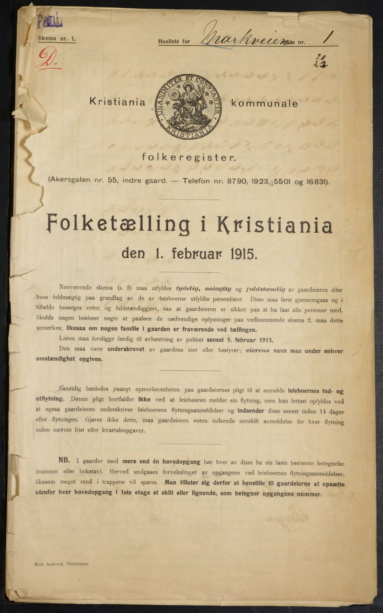 OBA, Kommunal folketelling 1.2.1915 for Kristiania, 1915, s. 62325