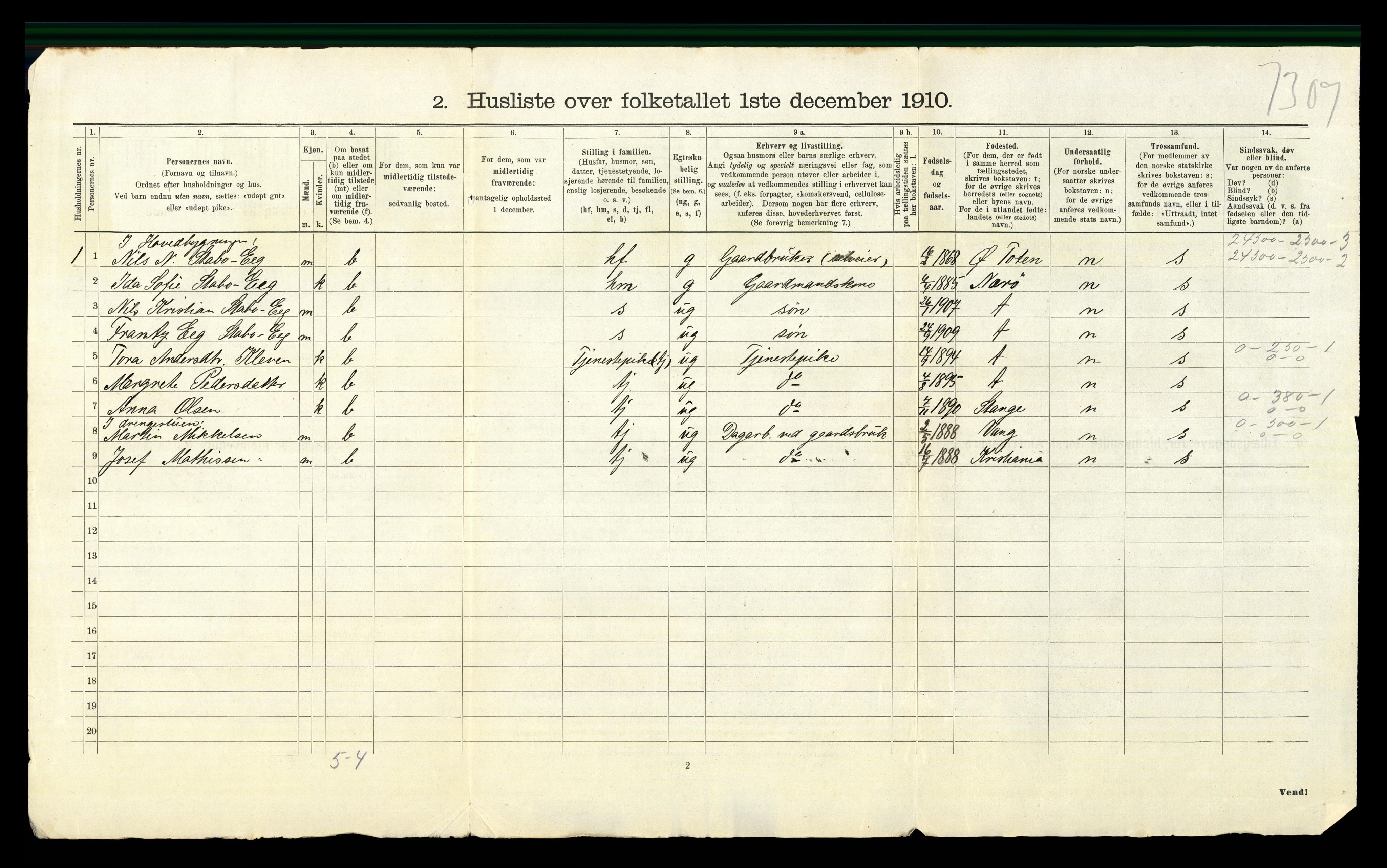 RA, Folketelling 1910 for 0411 Nes herred, 1910, s. 40