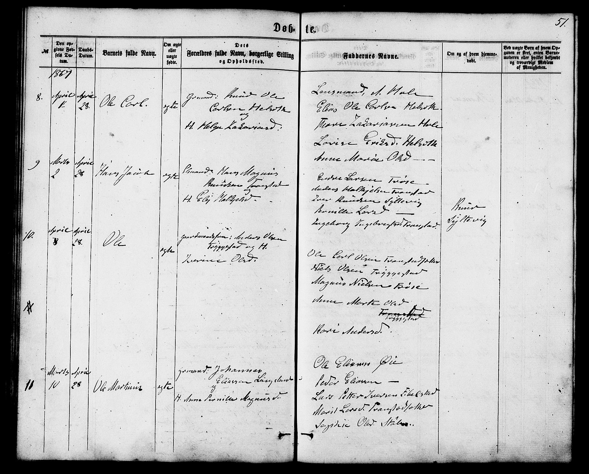 Ministerialprotokoller, klokkerbøker og fødselsregistre - Møre og Romsdal, AV/SAT-A-1454/517/L0226: Ministerialbok nr. 517A06, 1862-1881, s. 51