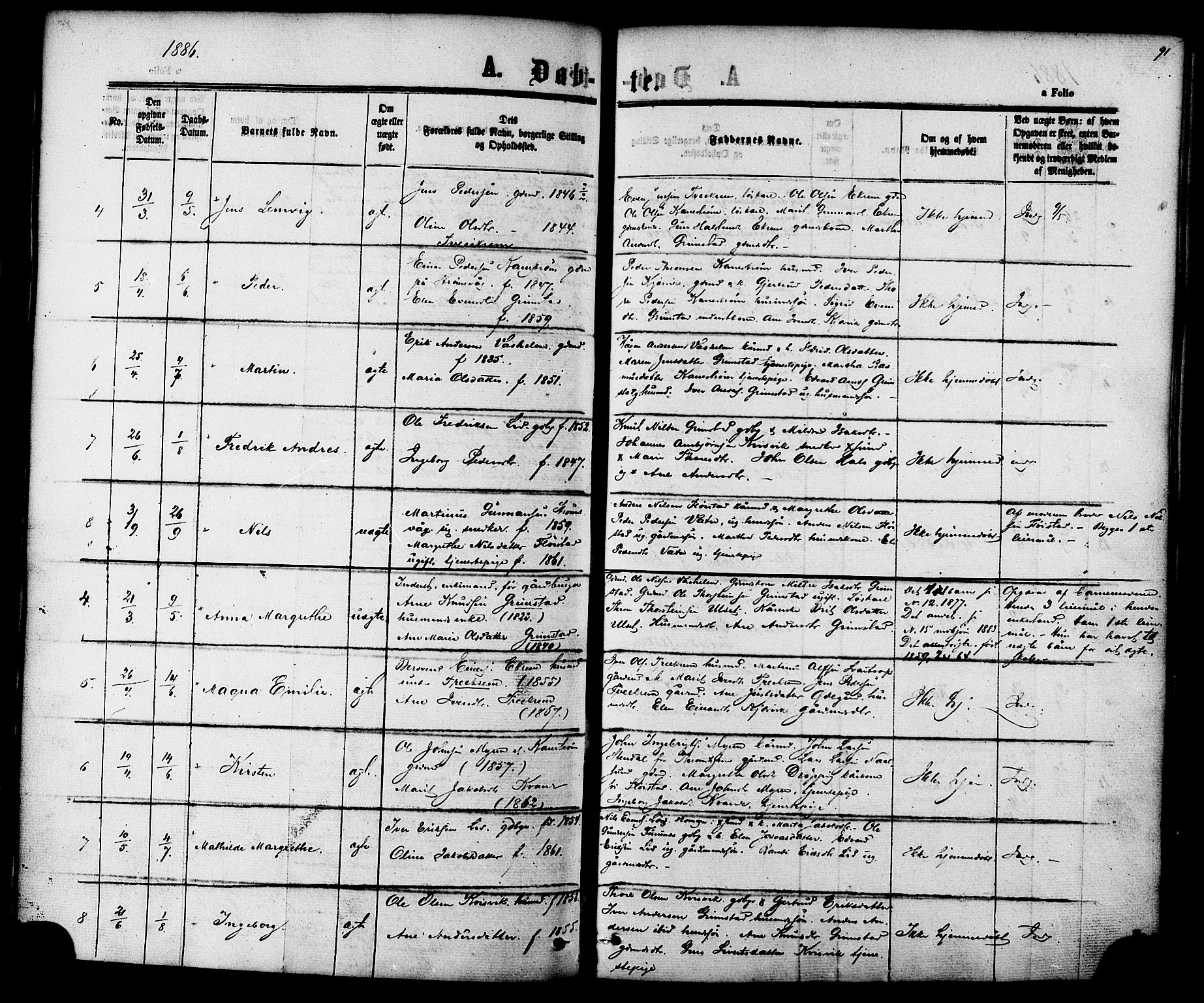 Ministerialprotokoller, klokkerbøker og fødselsregistre - Møre og Romsdal, AV/SAT-A-1454/587/L0999: Ministerialbok nr. 587A01, 1864-1886, s. 91