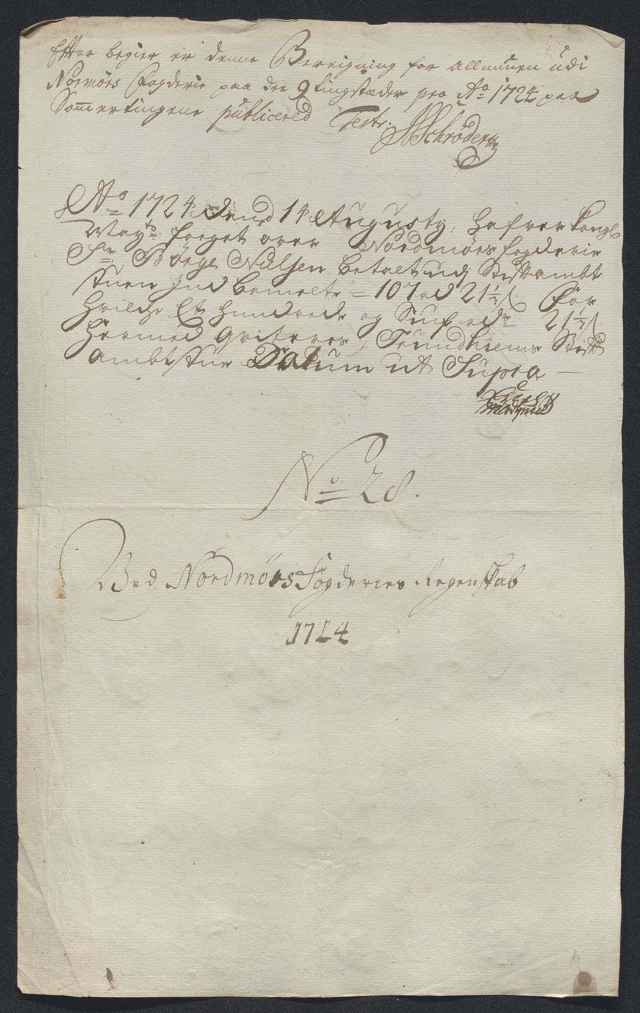 Rentekammeret inntil 1814, Reviderte regnskaper, Fogderegnskap, AV/RA-EA-4092/R56/L3757: Fogderegnskap Nordmøre, 1724, s. 237