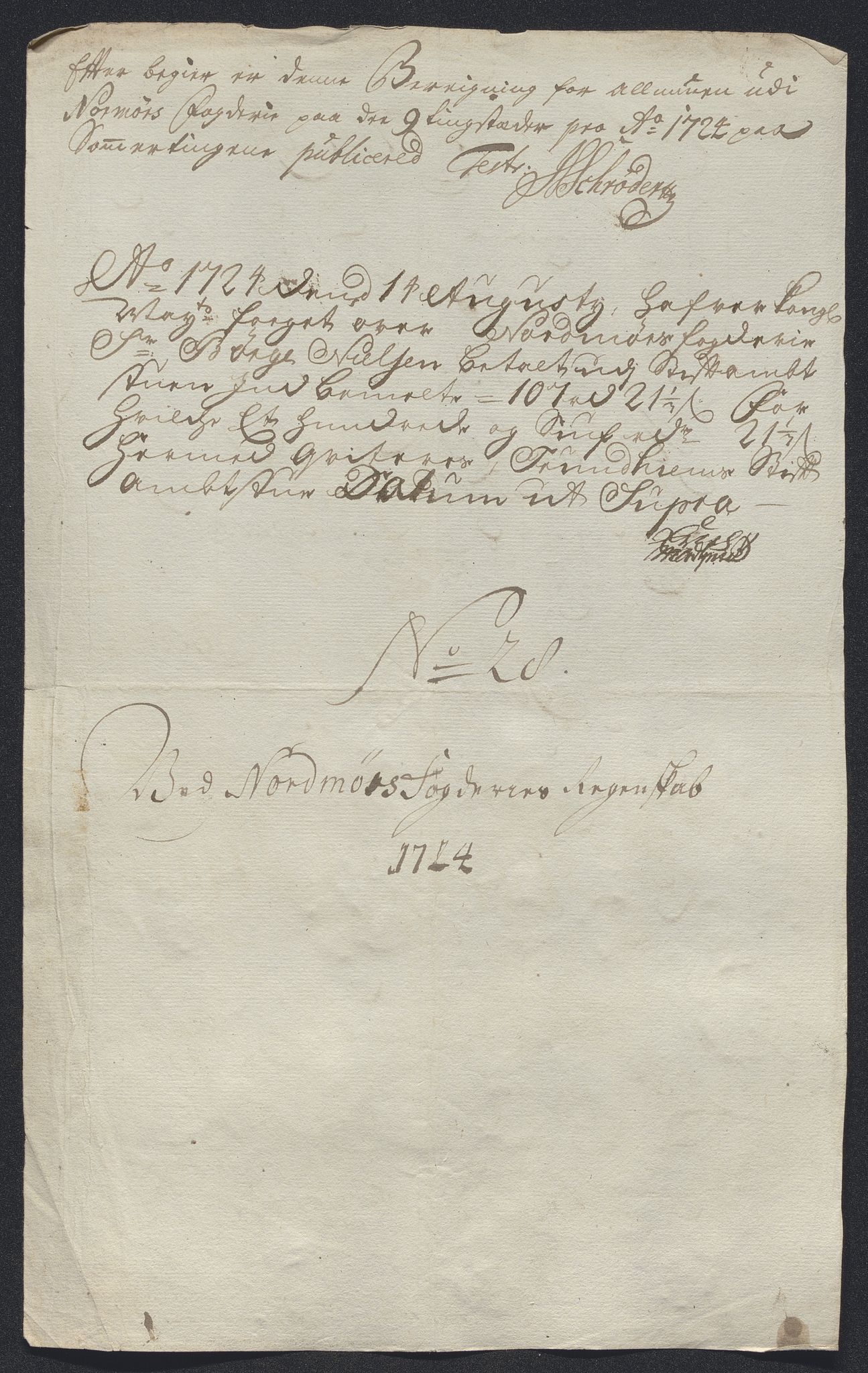 Rentekammeret inntil 1814, Reviderte regnskaper, Fogderegnskap, RA/EA-4092/R56/L3757: Fogderegnskap Nordmøre, 1724, s. 237