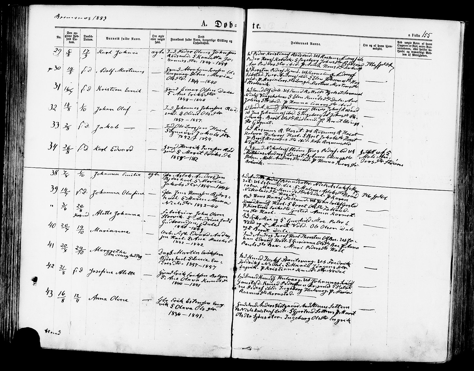 Ministerialprotokoller, klokkerbøker og fødselsregistre - Møre og Romsdal, SAT/A-1454/568/L0806: Ministerialbok nr. 568A12 /3, 1878-1884, s. 155