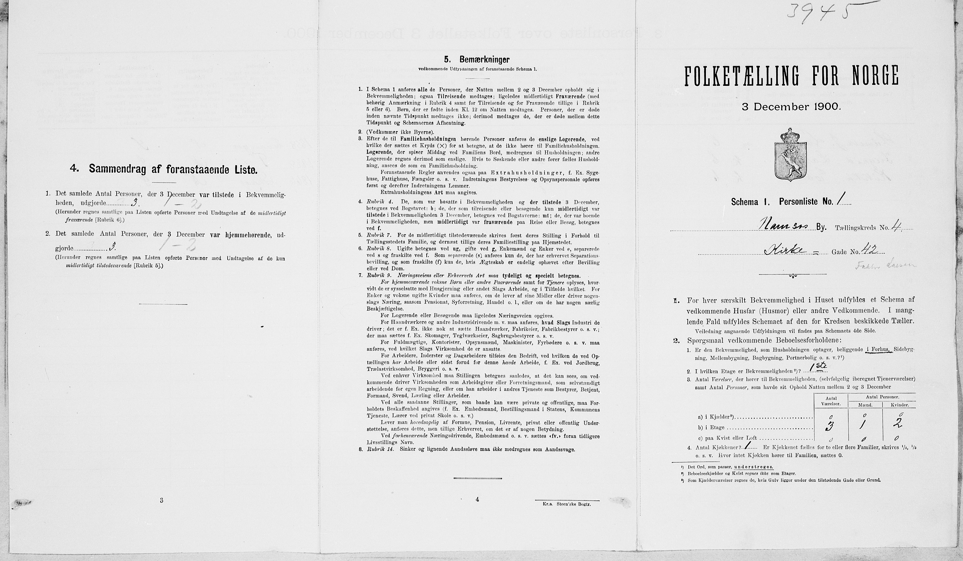 SAT, Folketelling 1900 for 1703 Namsos ladested, 1900, s. 845