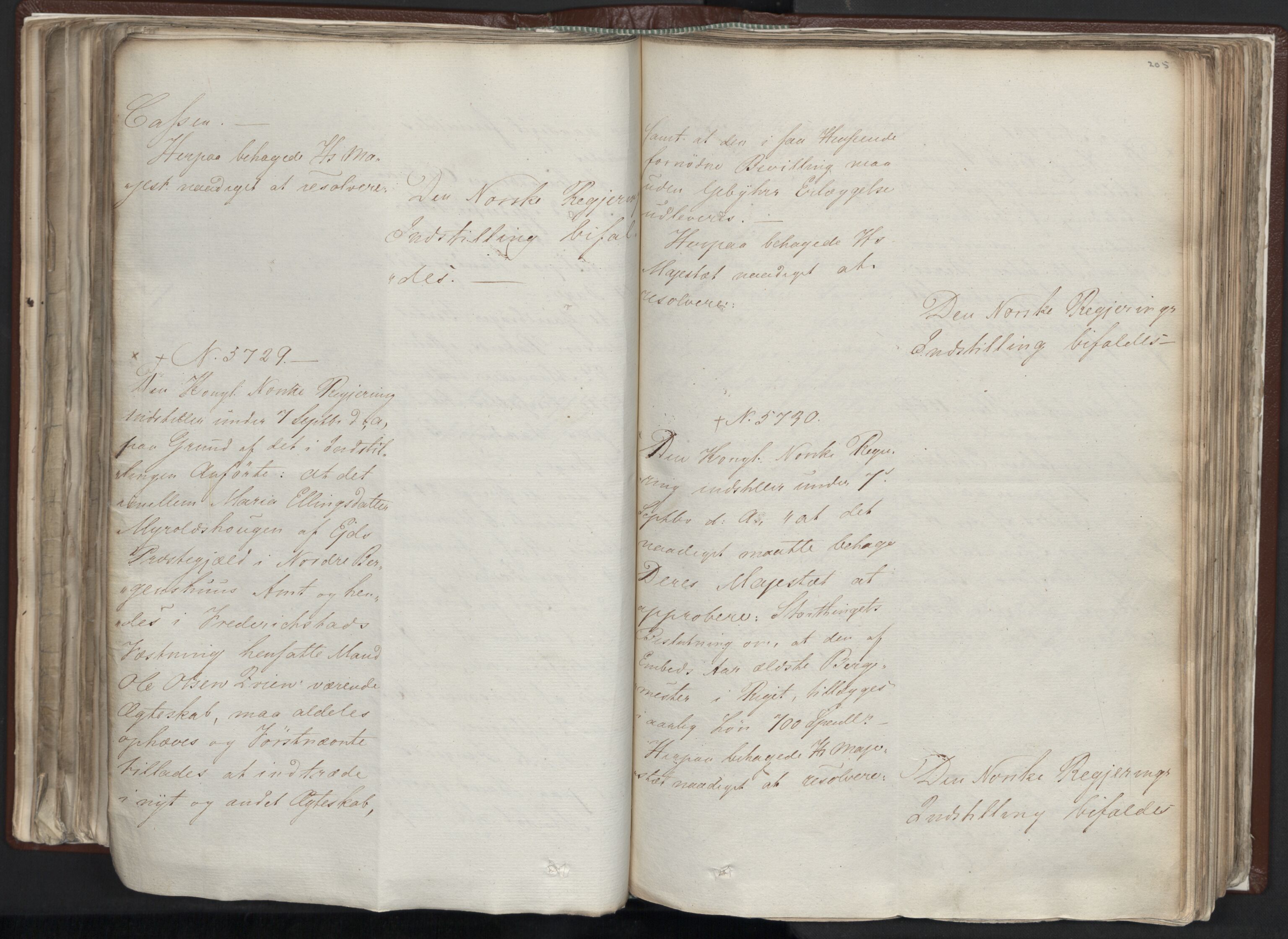 Statsrådssekretariatet, AV/RA-S-1001/A/Ab/L0012: Kgl. res. nr. 5679-6008 II, 1821, s. 204b-205a