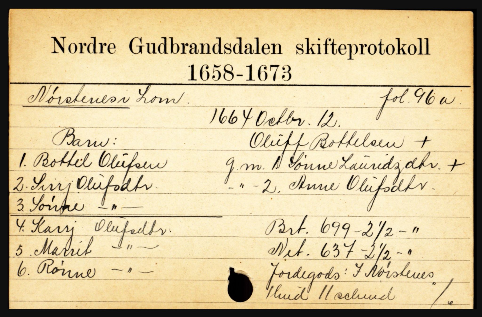 Nord-Gudbrandsdal tingrett, SAH/TING-002/J, 1658-1900, s. 9701