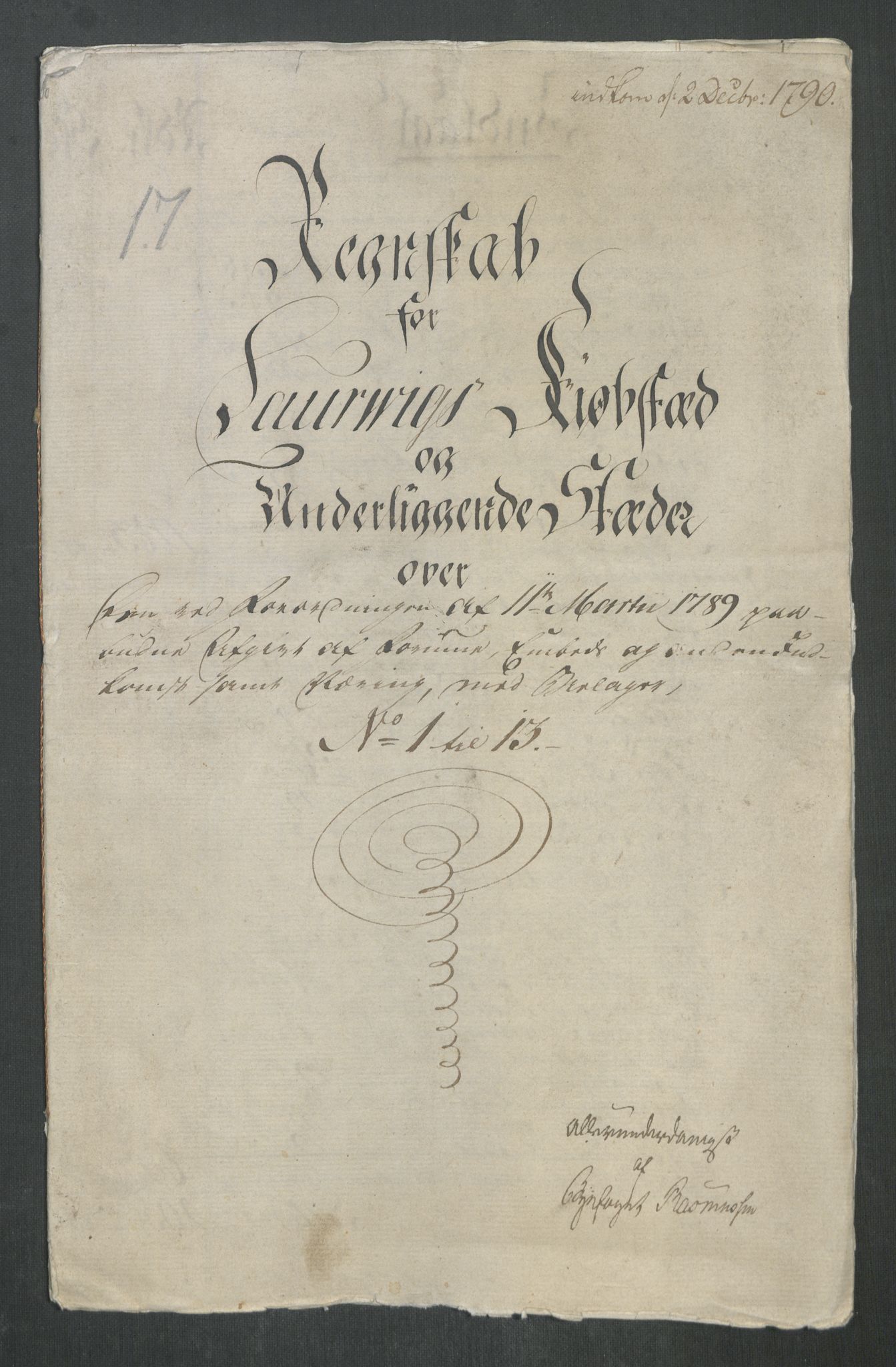 Rentekammeret inntil 1814, Reviderte regnskaper, Mindre regnskaper, RA/EA-4068/Rf/Rfe/L0020: Kongsberg, Kragerø, Larvik, 1789, s. 270