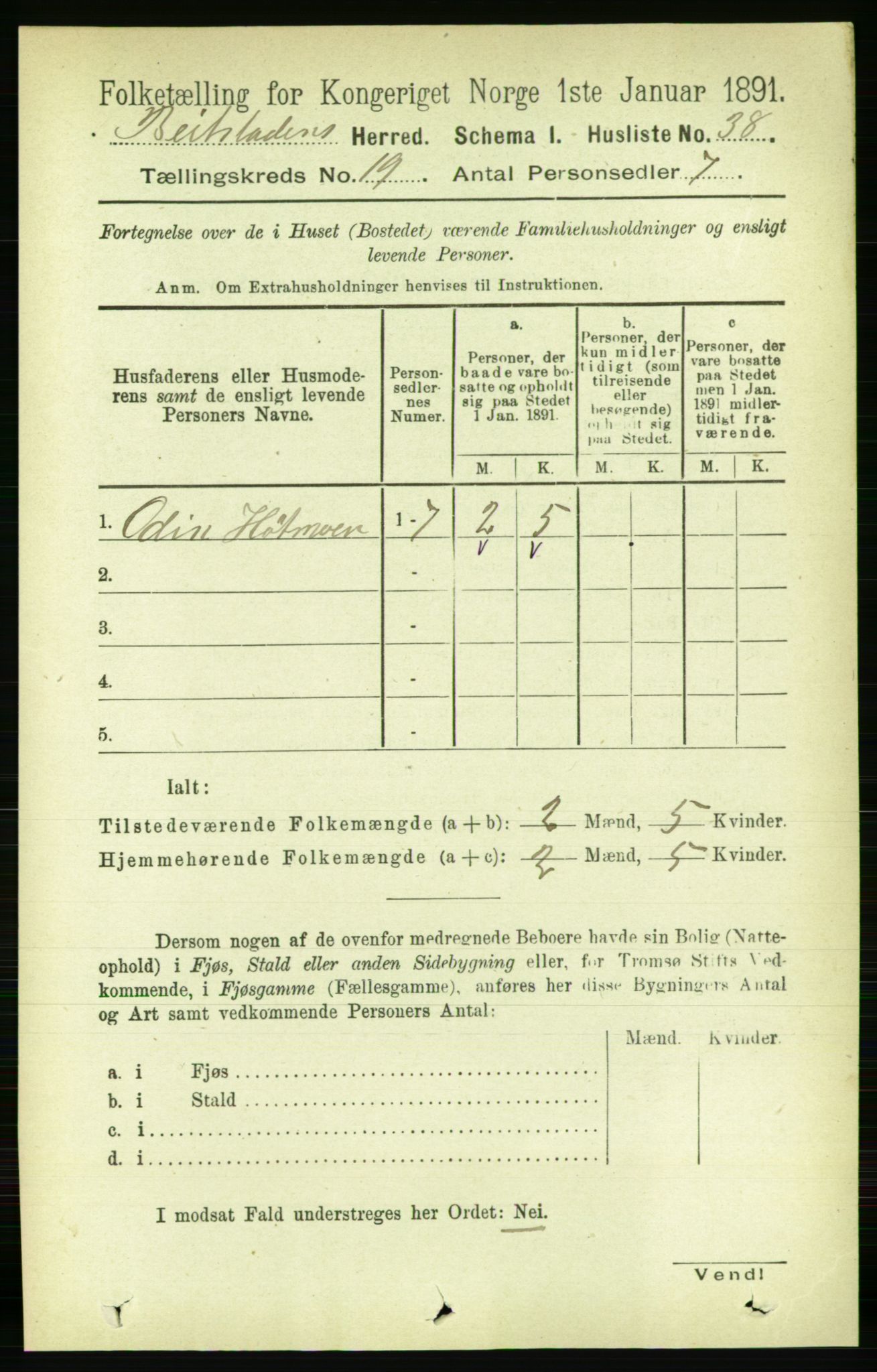 RA, Folketelling 1891 for 1727 Beitstad herred, 1891, s. 4808