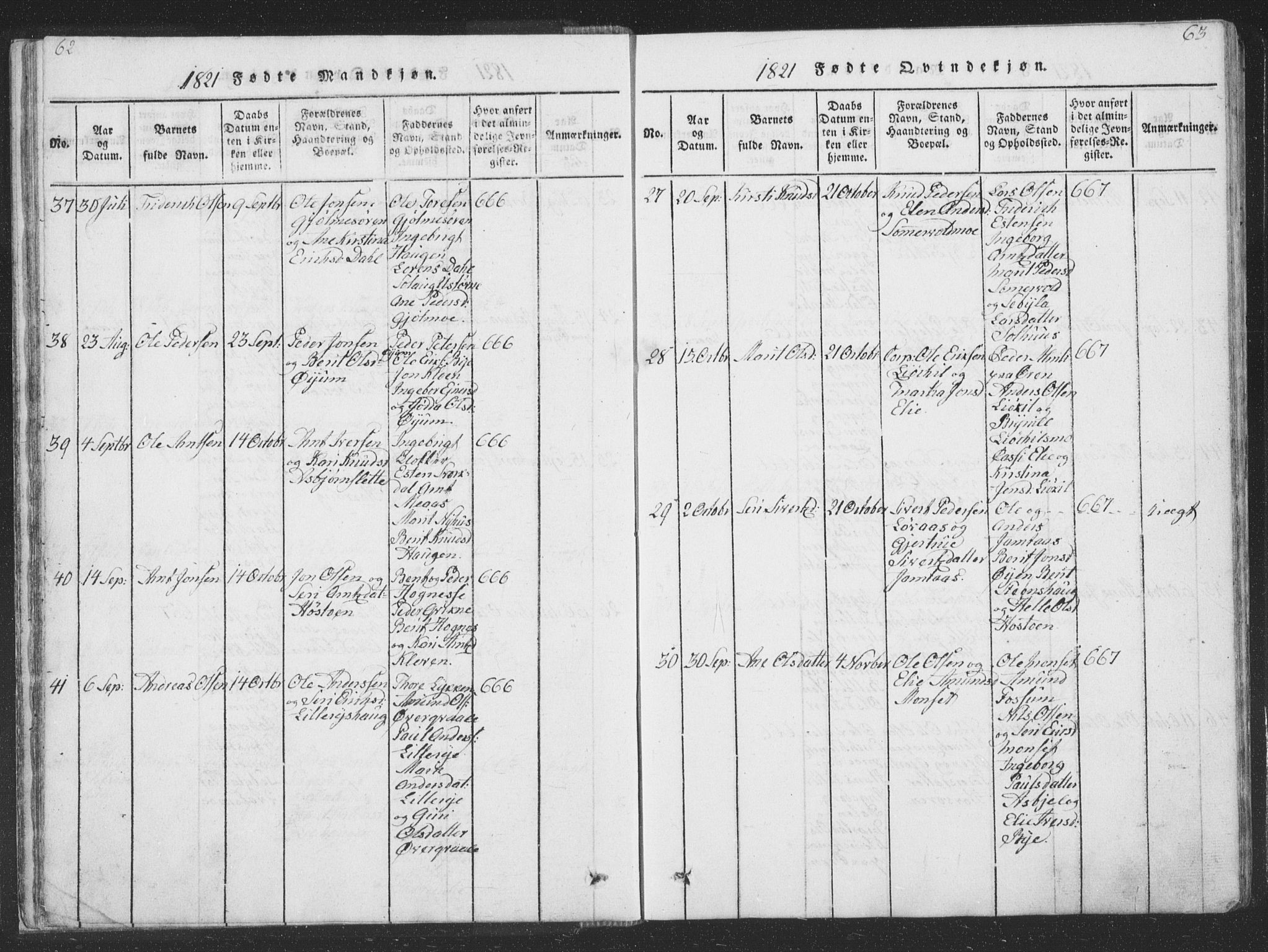 Ministerialprotokoller, klokkerbøker og fødselsregistre - Sør-Trøndelag, AV/SAT-A-1456/668/L0816: Klokkerbok nr. 668C05, 1816-1893, s. 62-63