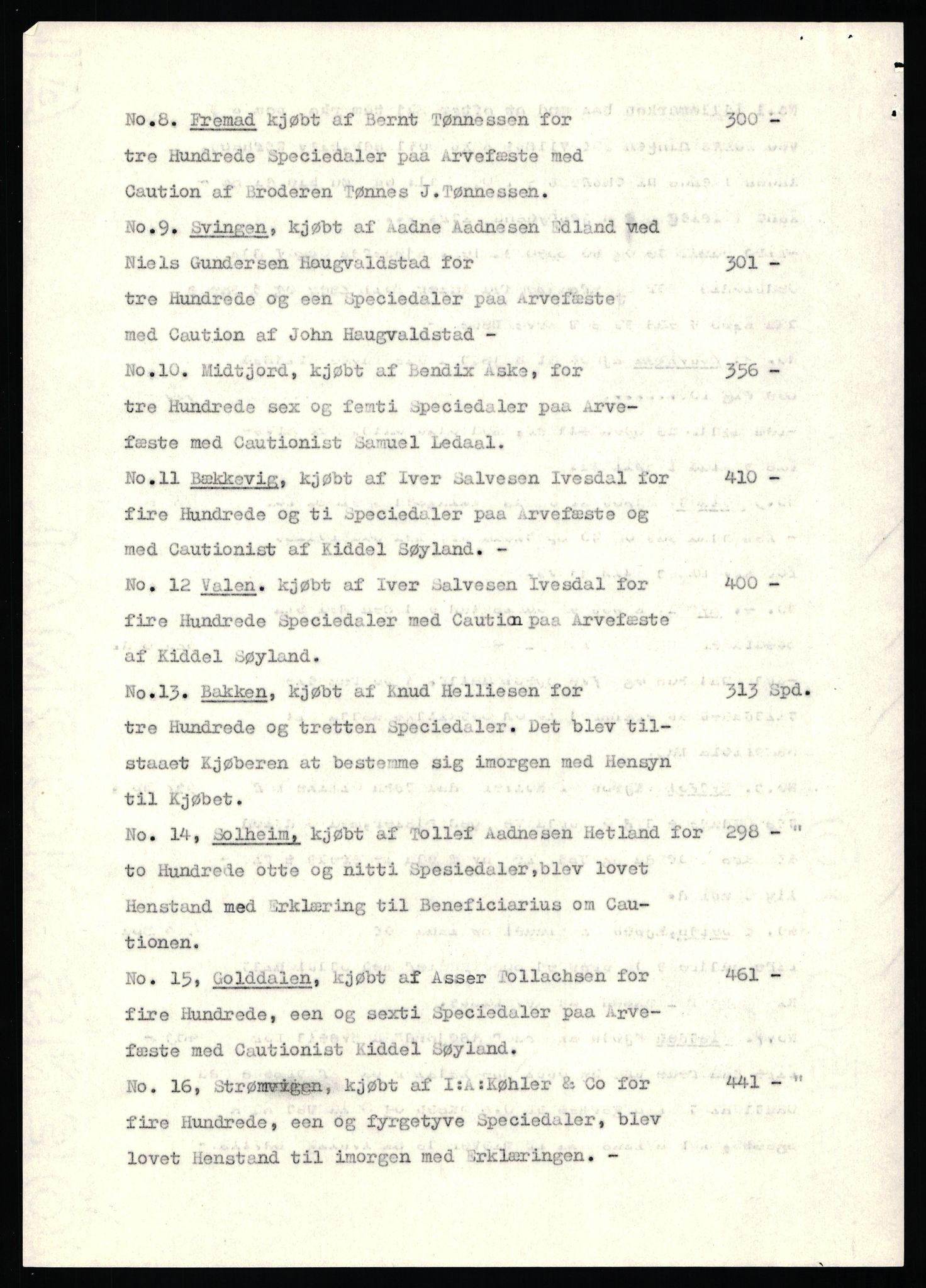 Statsarkivet i Stavanger, AV/SAST-A-101971/03/Y/Yj/L0066: Avskrifter sortert etter gårdsnavn: Pedersro - Prestegården i Suldal, 1750-1930, s. 195