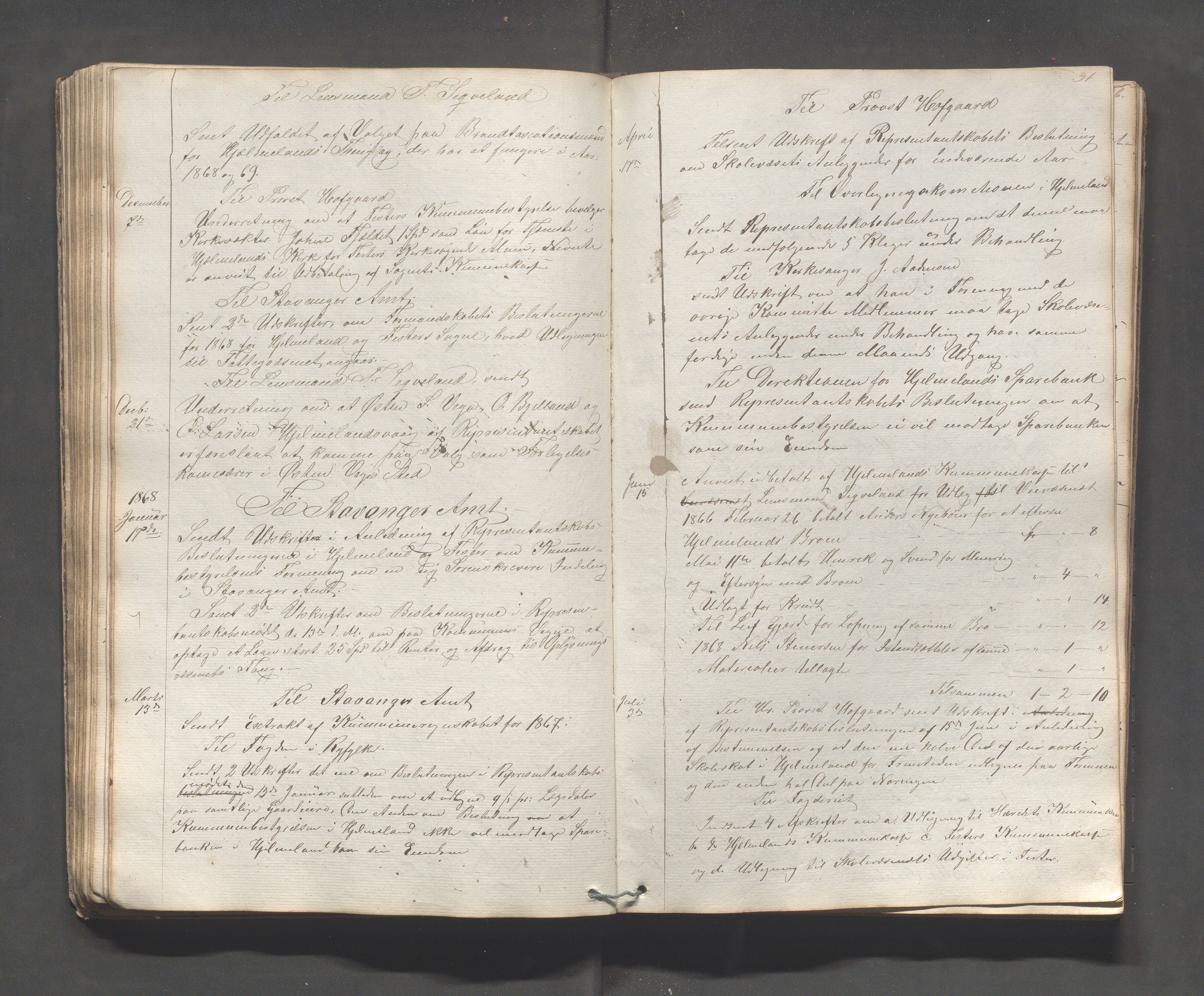 Hjelmeland kommune - Formannskapet, IKAR/K-102522/Ba/L0001: Kopibok, 1837-1900, s. 91