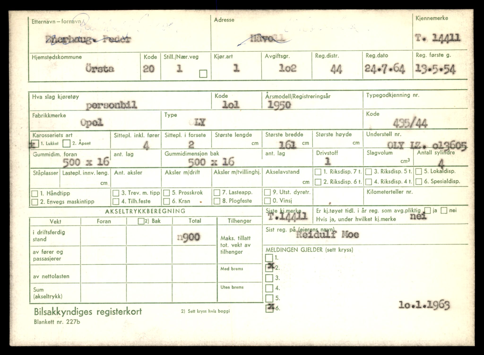 Møre og Romsdal vegkontor - Ålesund trafikkstasjon, AV/SAT-A-4099/F/Fe/L0045: Registreringskort for kjøretøy T 14320 - T 14444, 1927-1998, s. 2353