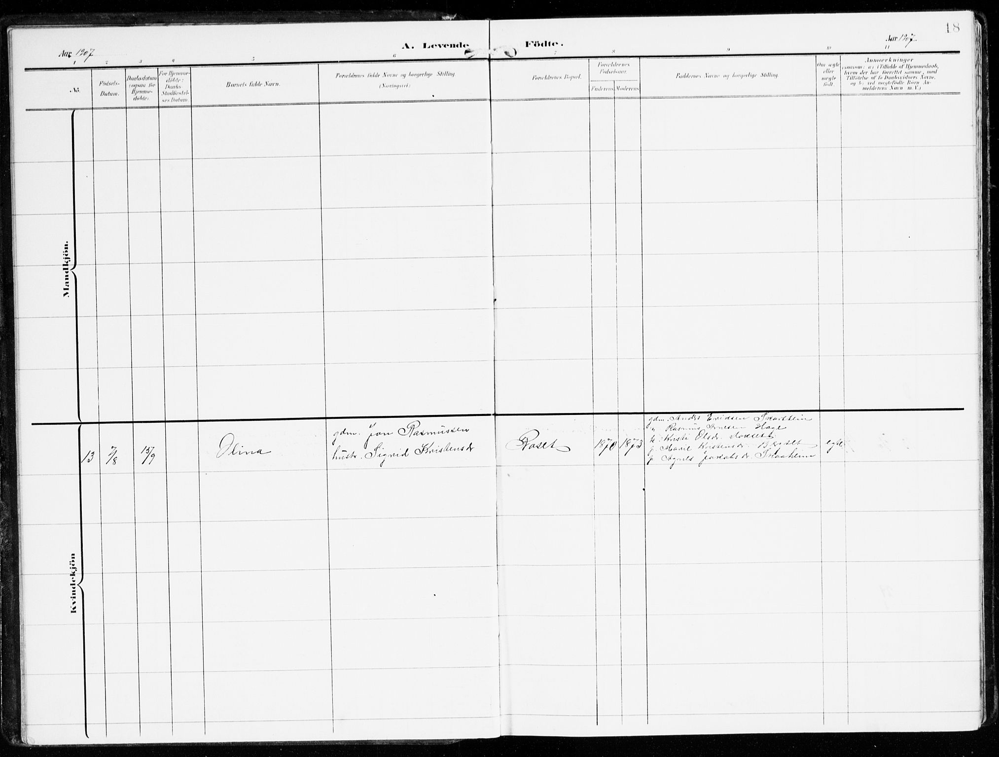 Innvik sokneprestembete, AV/SAB-A-80501: Ministerialbok nr. B 2, 1903-1929, s. 18