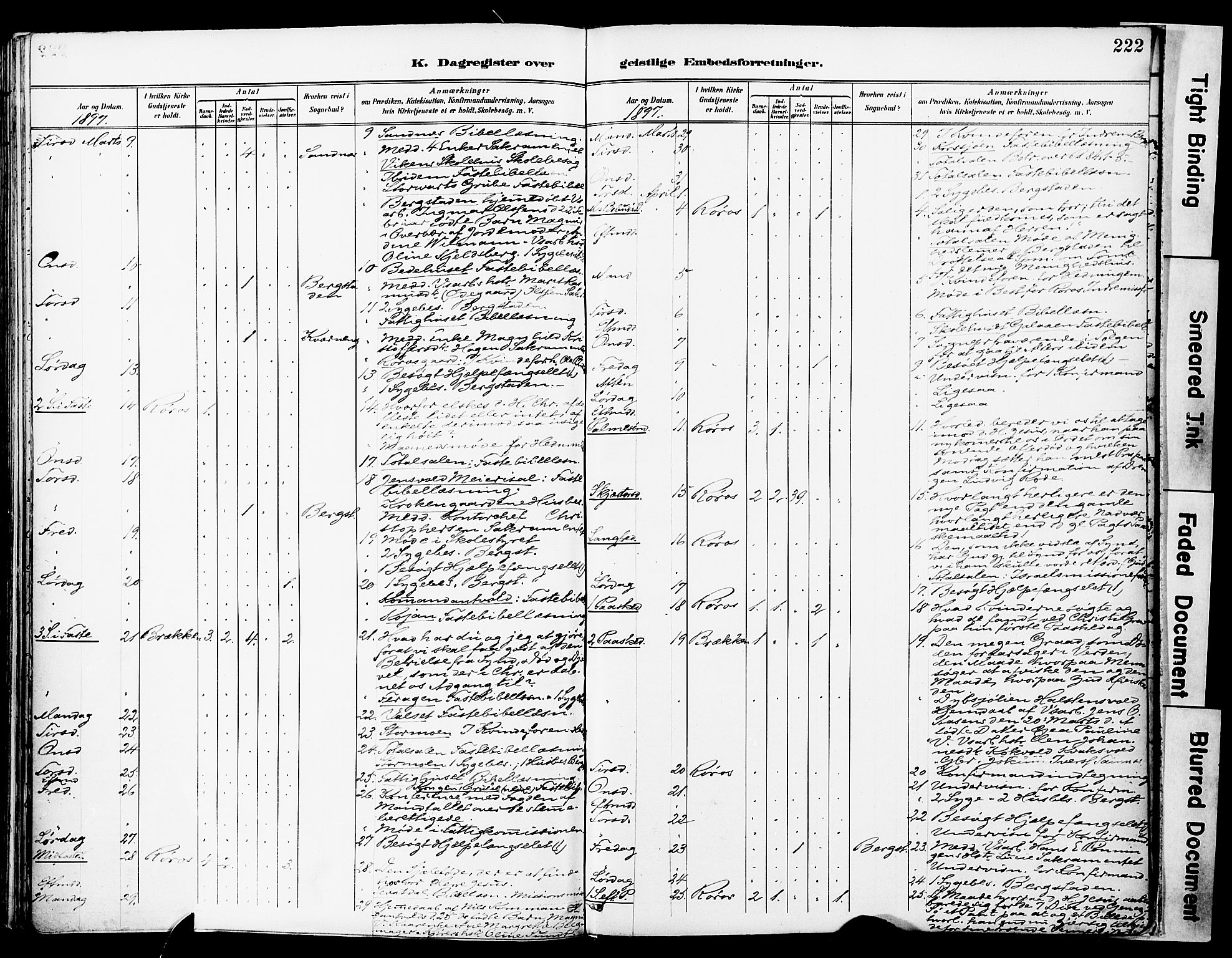 Ministerialprotokoller, klokkerbøker og fødselsregistre - Sør-Trøndelag, AV/SAT-A-1456/681/L0935: Ministerialbok nr. 681A13, 1890-1898, s. 222