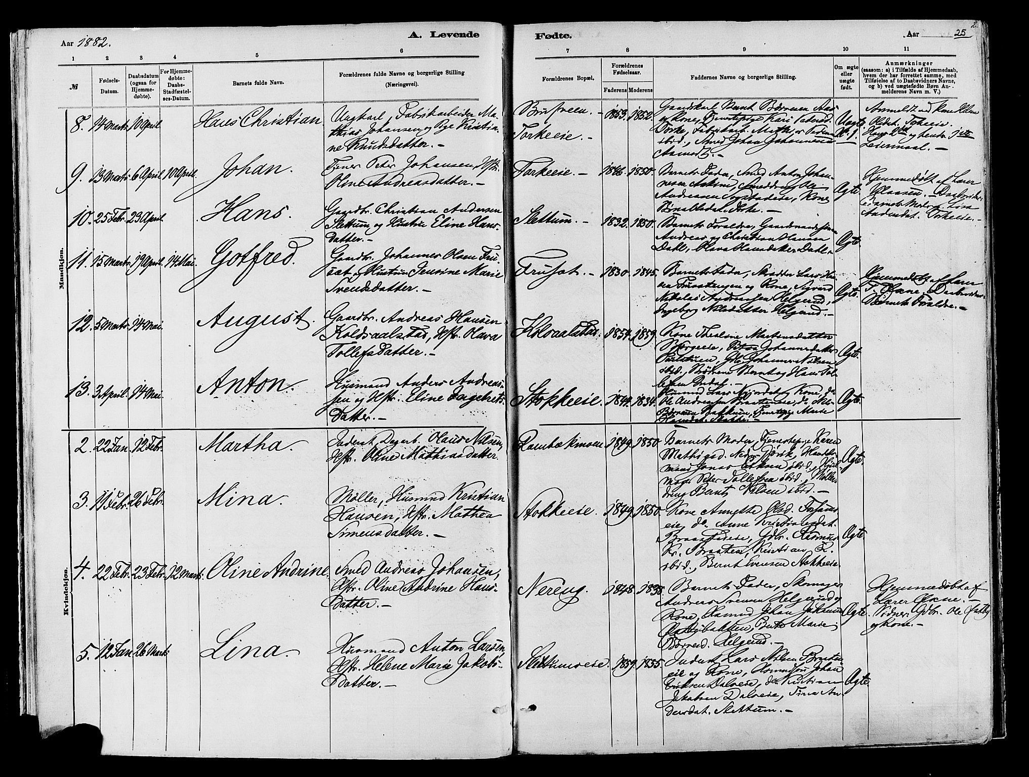 Vardal prestekontor, AV/SAH-PREST-100/H/Ha/Haa/L0009: Ministerialbok nr. 9, 1878-1892, s. 25