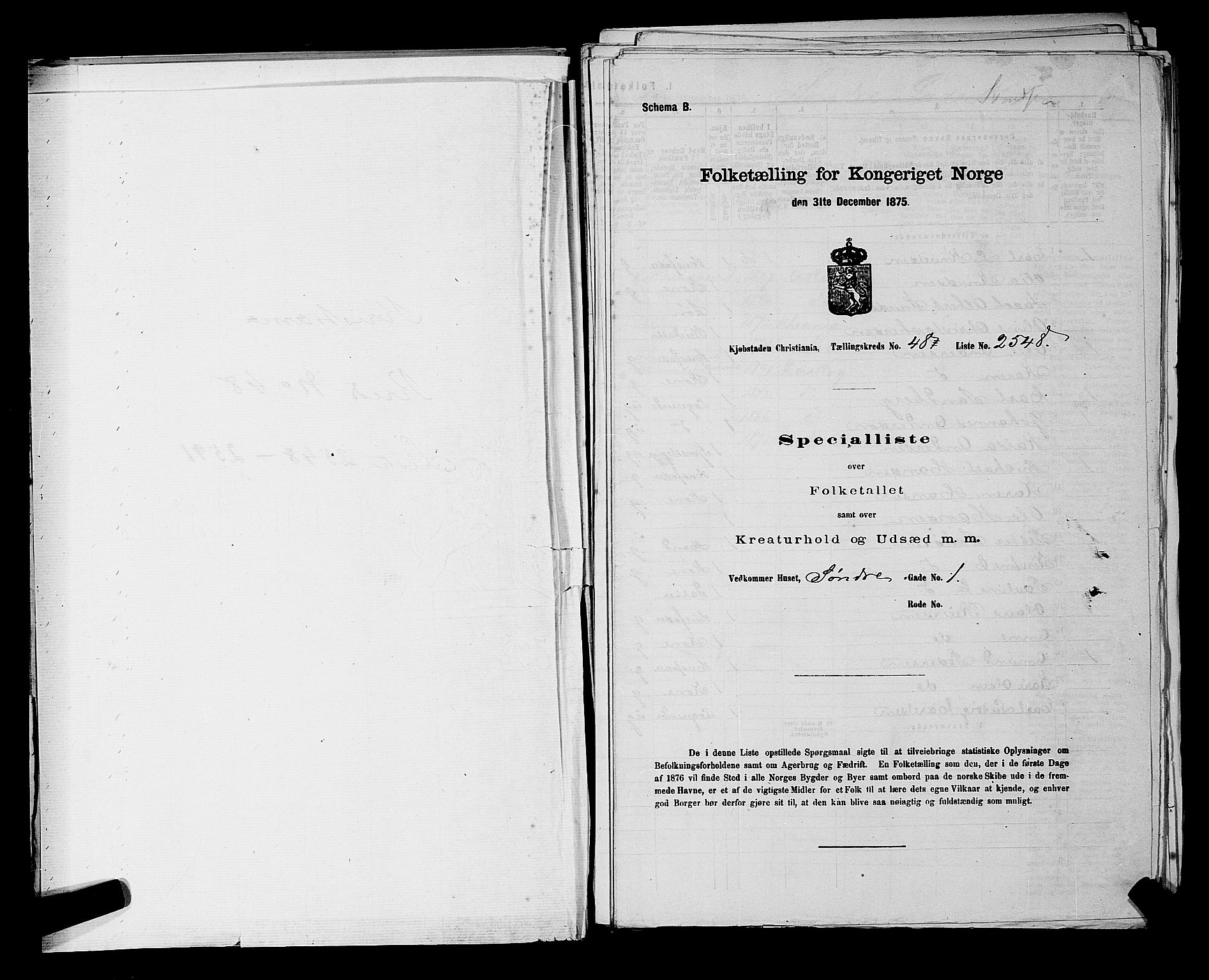 RA, Folketelling 1875 for 0301 Kristiania kjøpstad, 1875, s. 7109