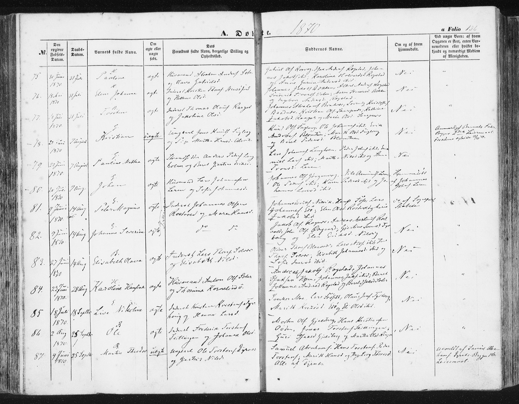 Ministerialprotokoller, klokkerbøker og fødselsregistre - Møre og Romsdal, SAT/A-1454/581/L0937: Ministerialbok nr. 581A05, 1853-1872, s. 136