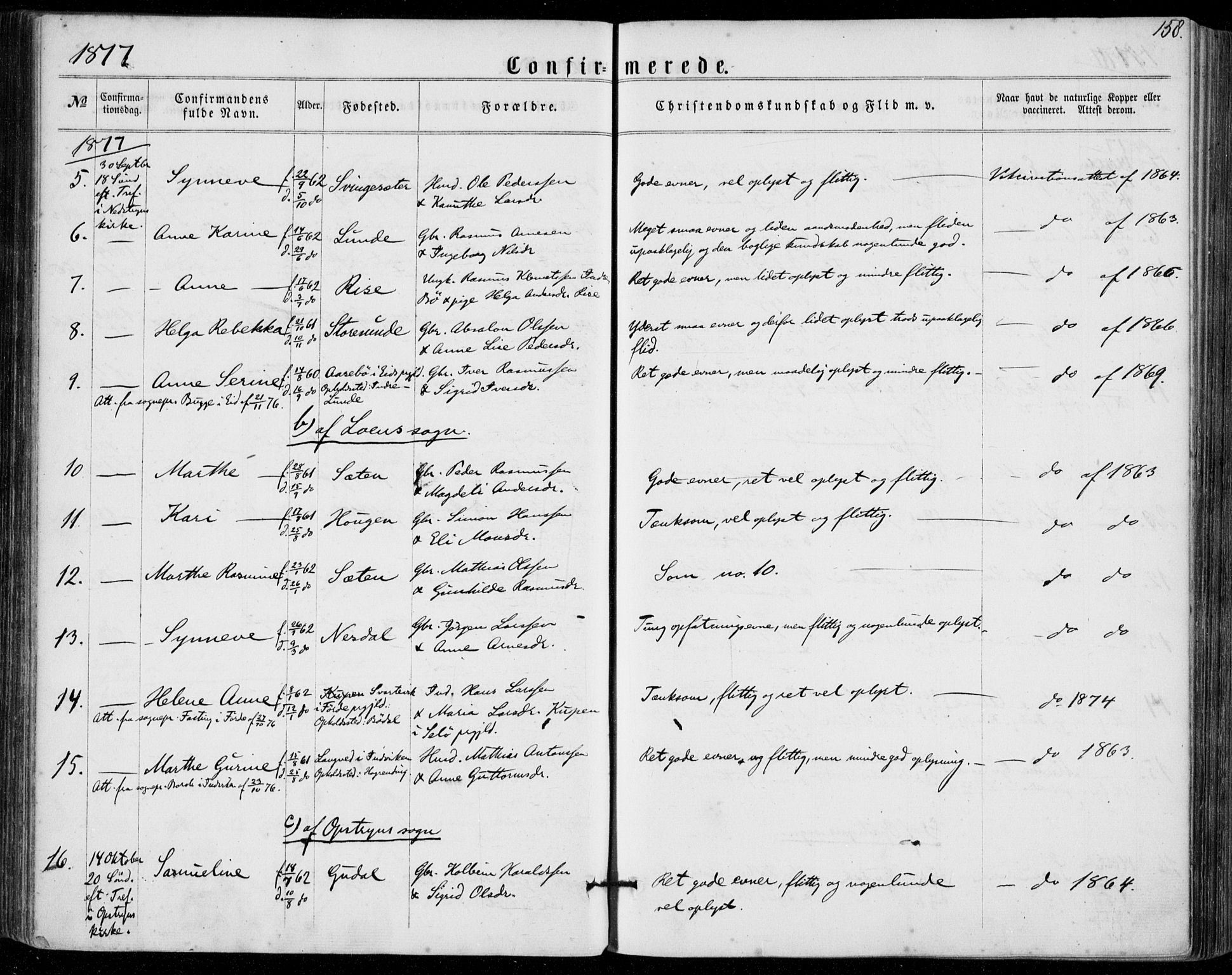 Stryn Sokneprestembete, AV/SAB-A-82501: Ministerialbok nr. A 3, 1862-1877, s. 158