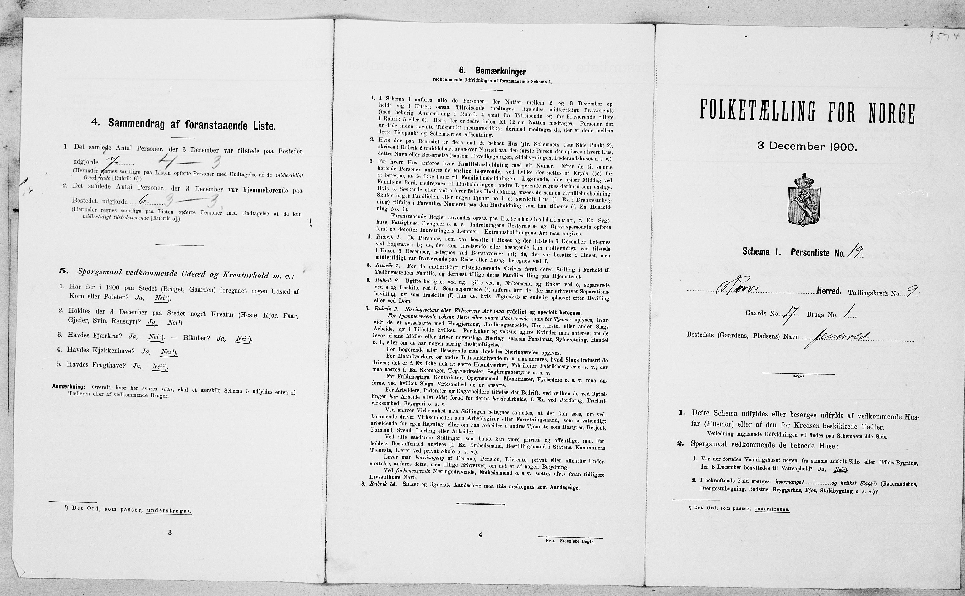 SAT, Folketelling 1900 for 1640 Røros herred, 1900, s. 1050