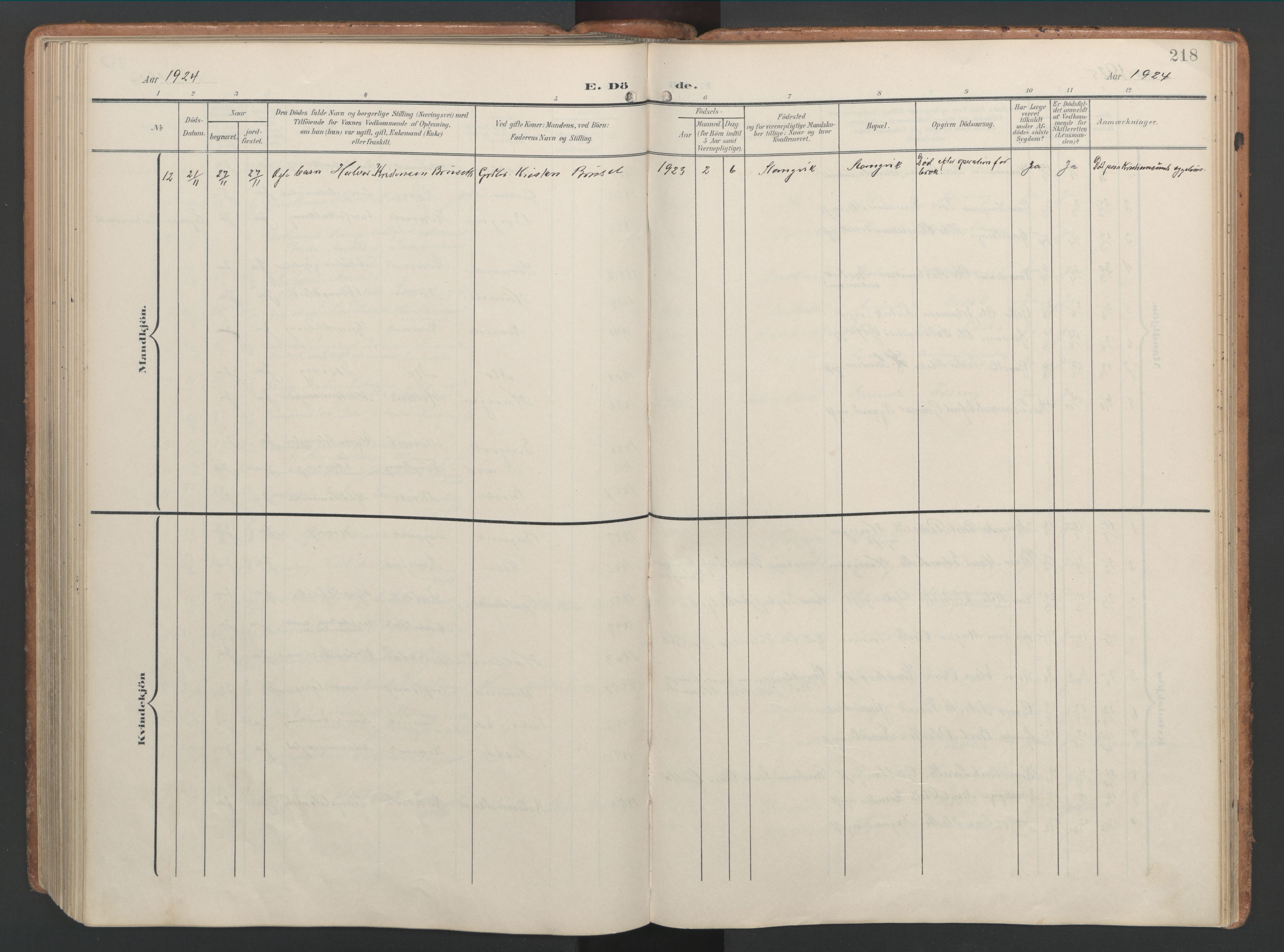 Ministerialprotokoller, klokkerbøker og fødselsregistre - Møre og Romsdal, AV/SAT-A-1454/592/L1030: Ministerialbok nr. 592A08, 1901-1925, s. 218