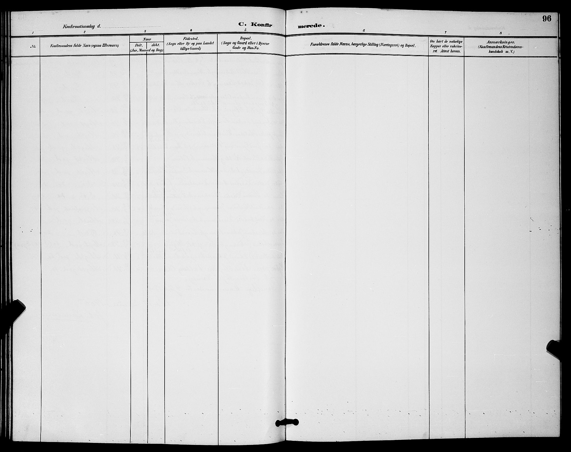 Sand/Bjarkøy sokneprestkontor, AV/SATØ-S-0811/I/Ia/Iab/L0003klokker: Klokkerbok nr. 3, 1891-1904, s. 96