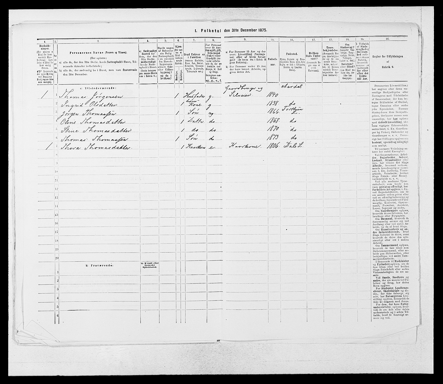 SAB, Folketelling 1875 for 1426P Luster prestegjeld, 1875, s. 241