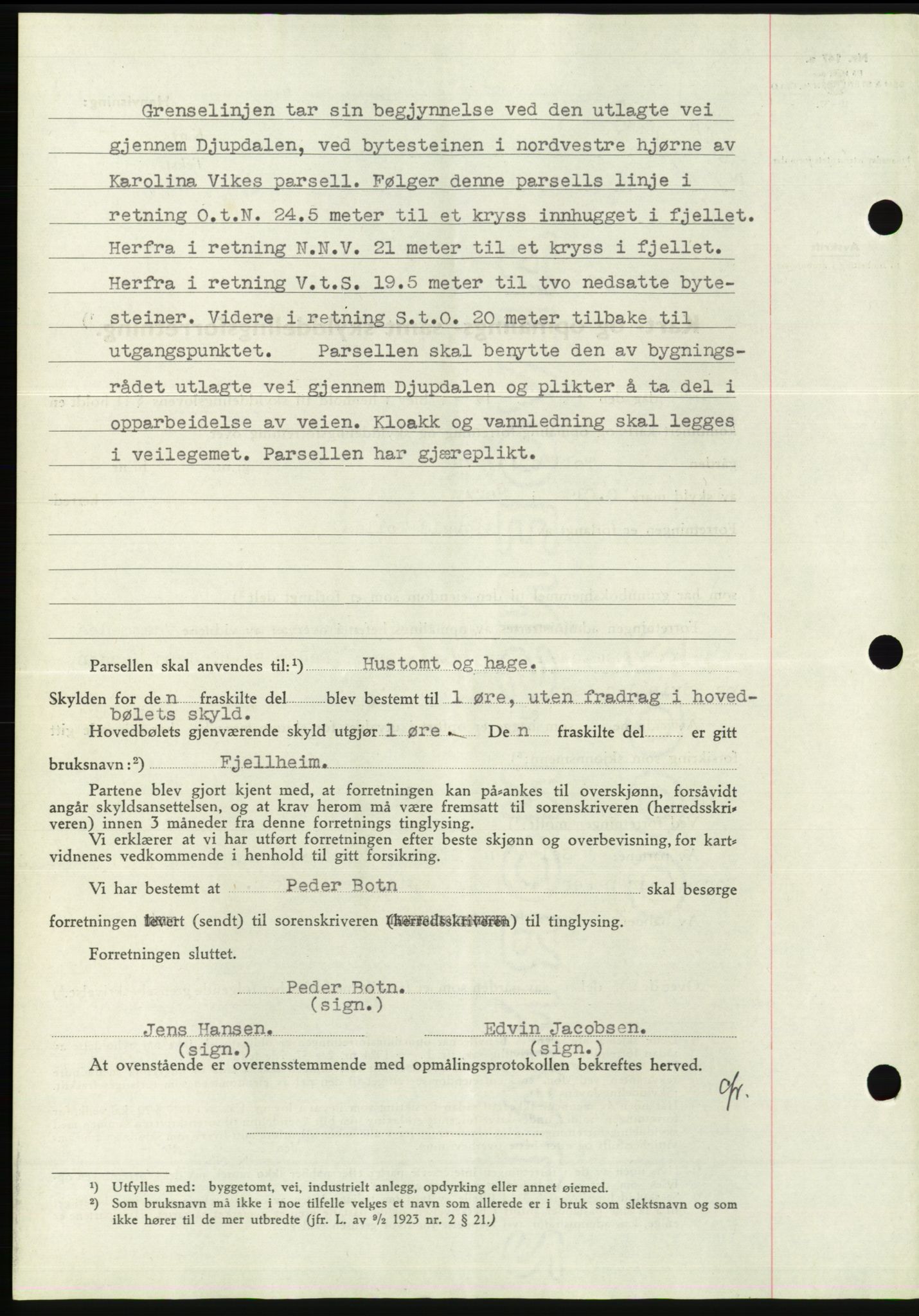 Søre Sunnmøre sorenskriveri, AV/SAT-A-4122/1/2/2C/L0075: Pantebok nr. 1A, 1943-1943, Dagboknr: 244/1943