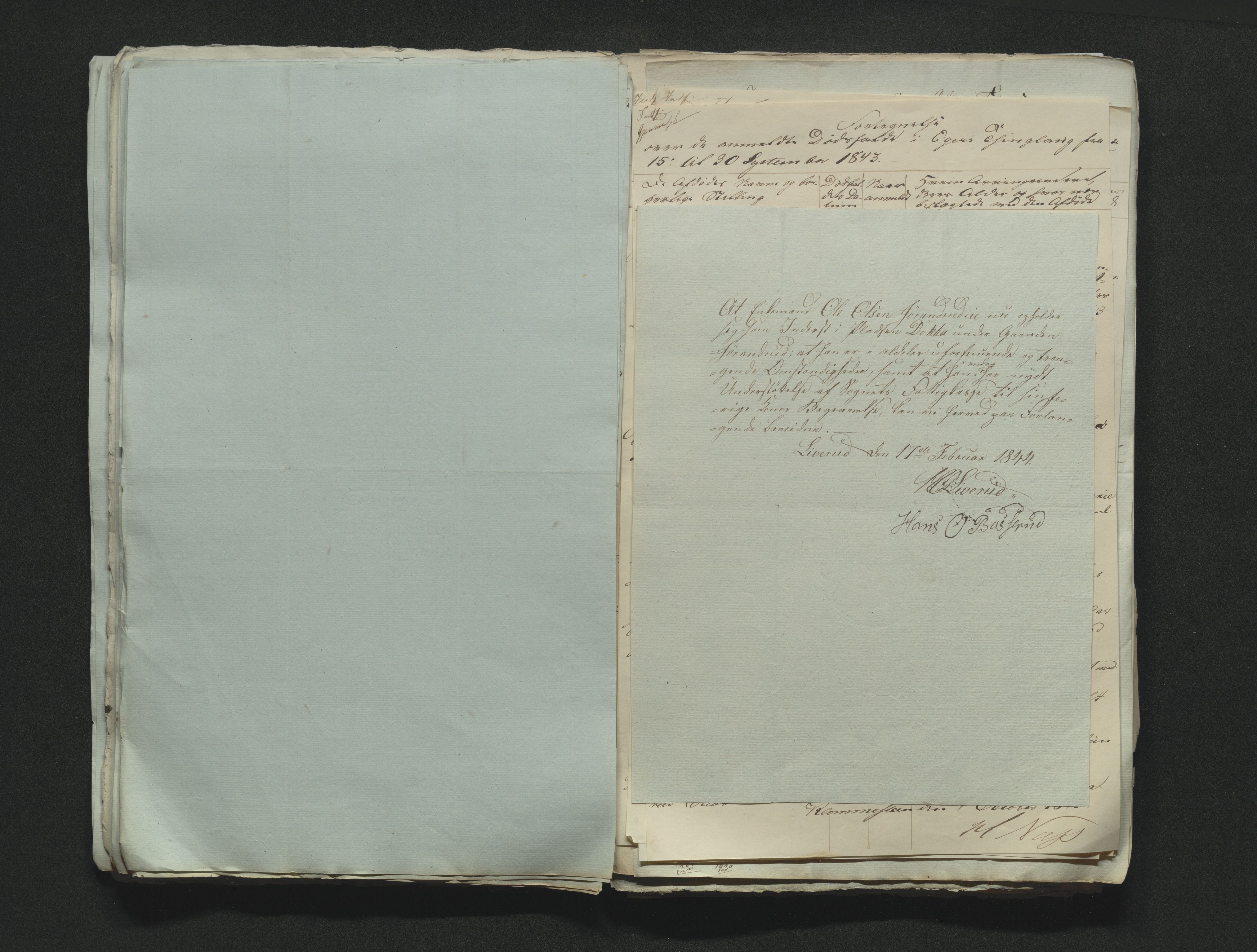 Eiker, Modum og Sigdal sorenskriveri, AV/SAKO-A-123/H/Ha/Hab/L0006: Dødsfallsmeldinger, 1841-1845