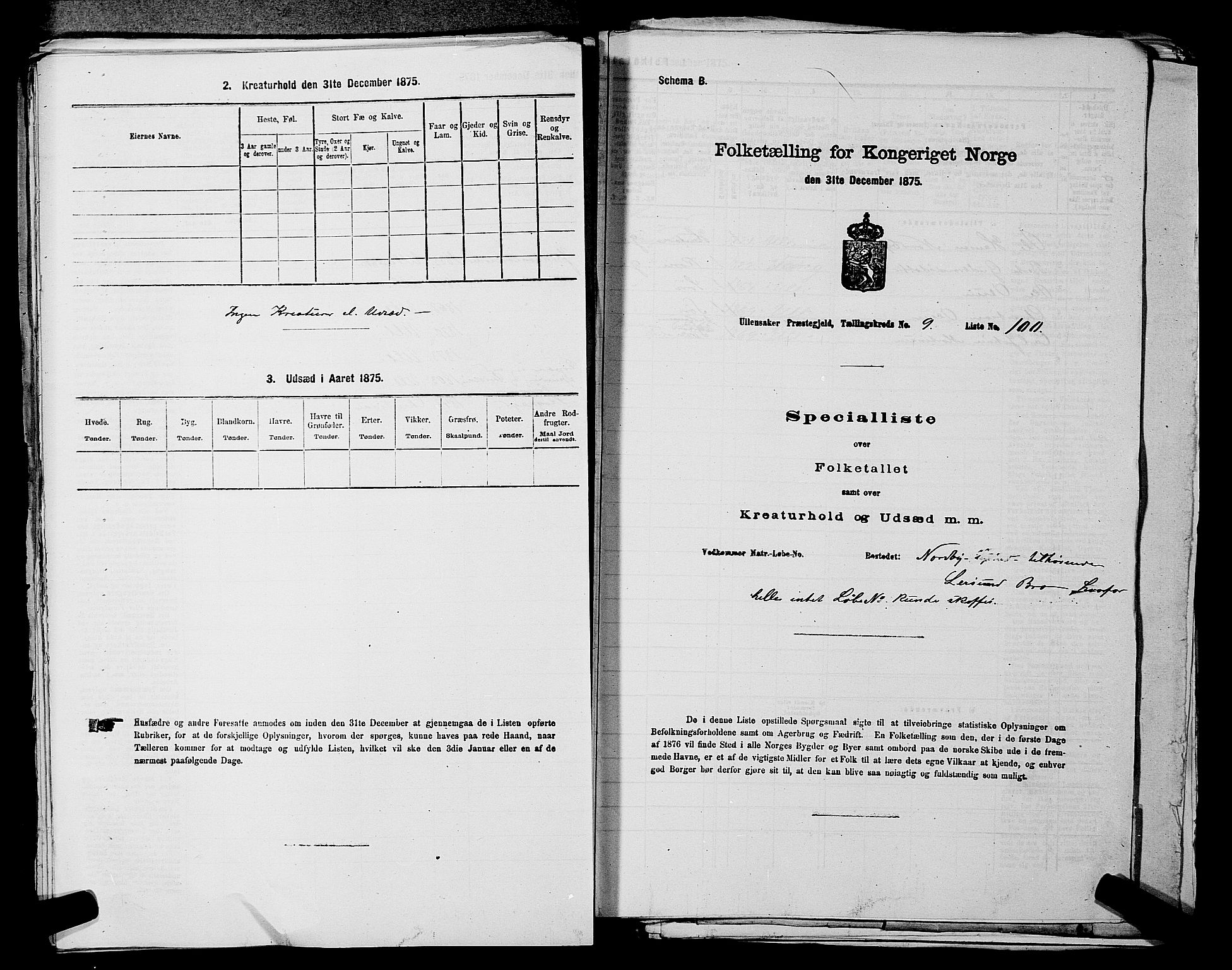 RA, Folketelling 1875 for 0235P Ullensaker prestegjeld, 1875, s. 1445