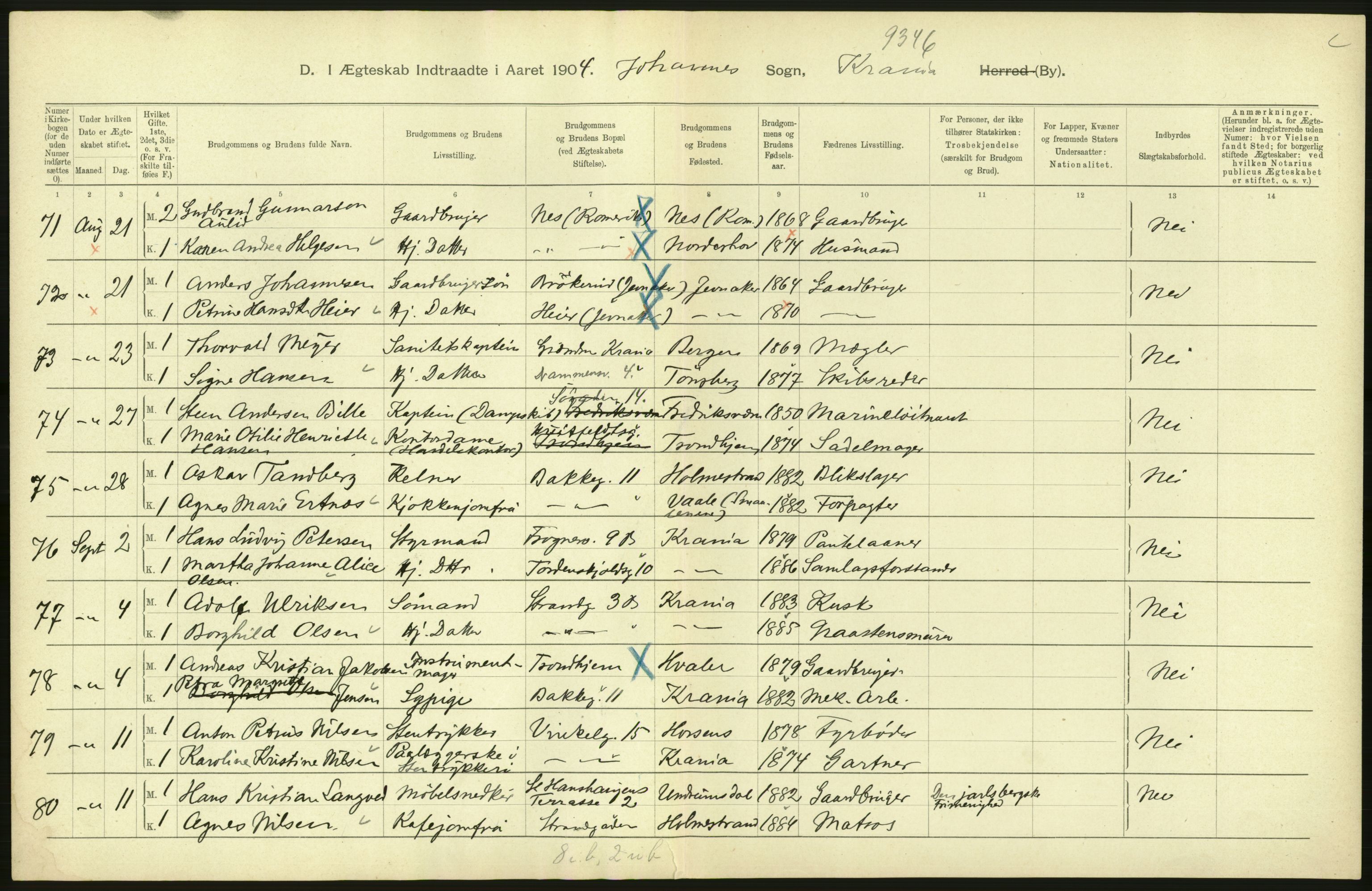 Statistisk sentralbyrå, Sosiodemografiske emner, Befolkning, AV/RA-S-2228/D/Df/Dfa/Dfab/L0004: Kristiania: Gifte, døde, 1904, s. 210