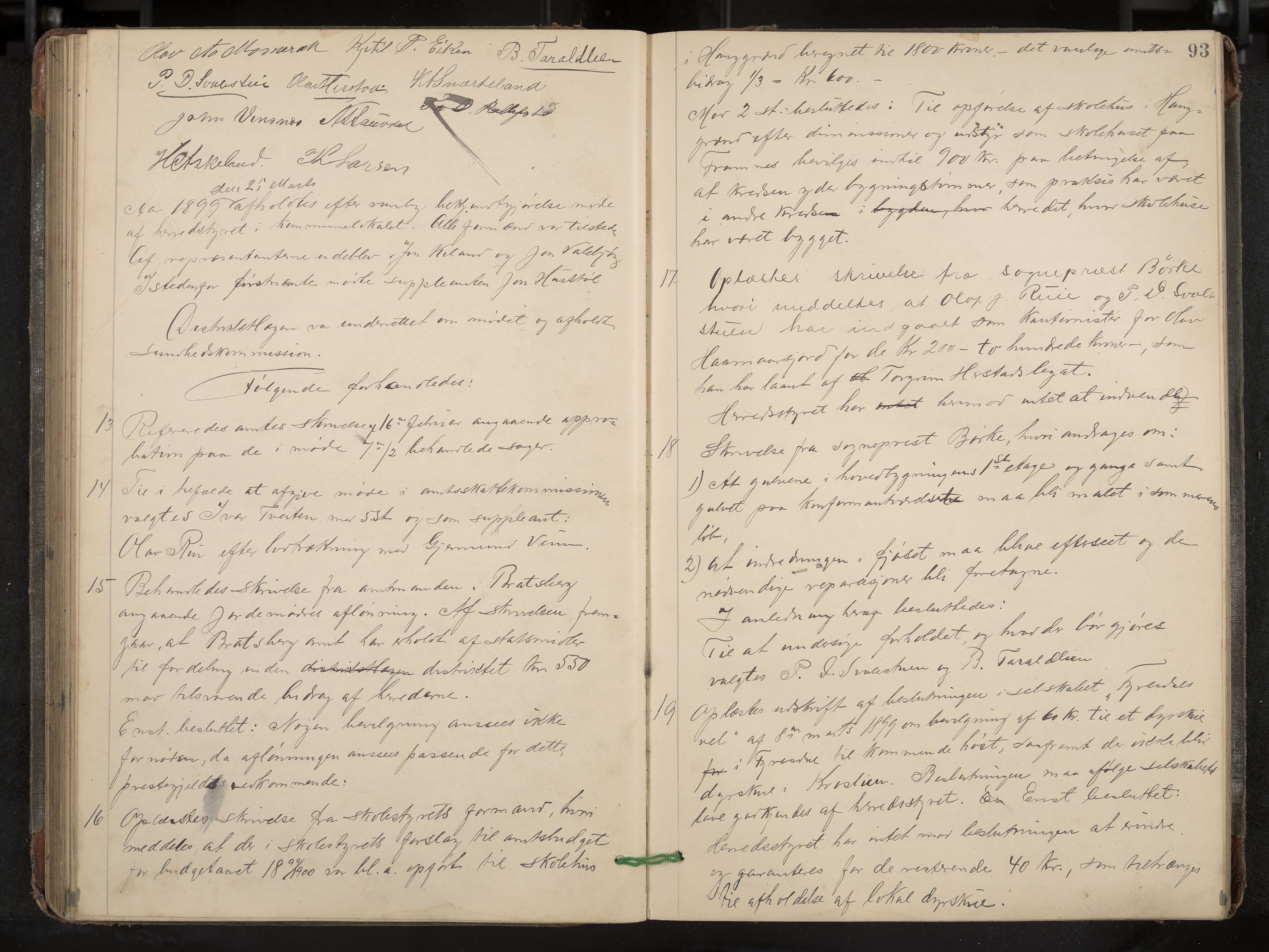 Fyresdal formannskap og sentraladministrasjon, IKAK/0831021-1/Aa/L0003: Møtebok, 1894-1903, s. 93