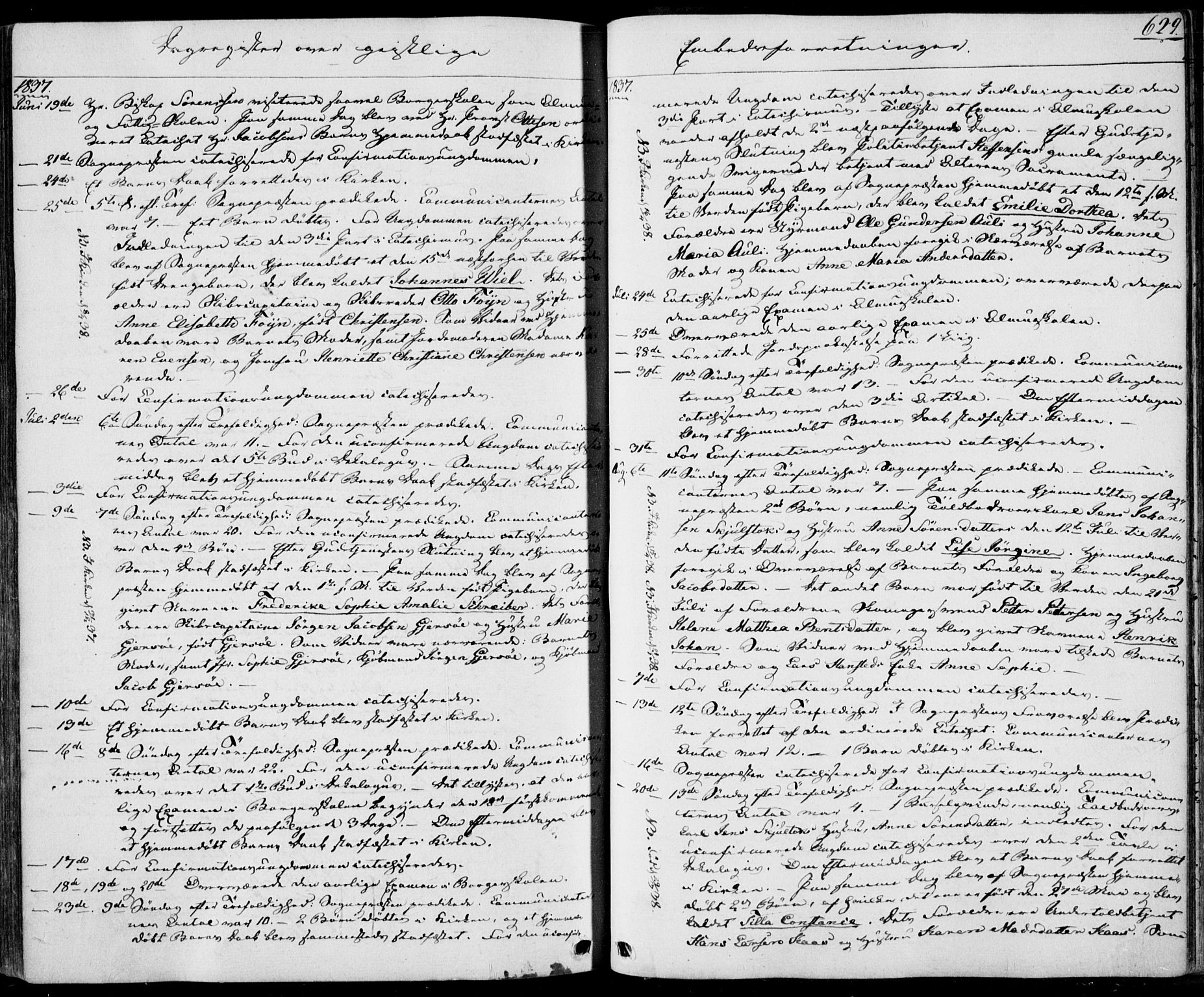 Tønsberg kirkebøker, AV/SAKO-A-330/F/Fa/L0006: Ministerialbok nr. I 6, 1836-1844, s. 629