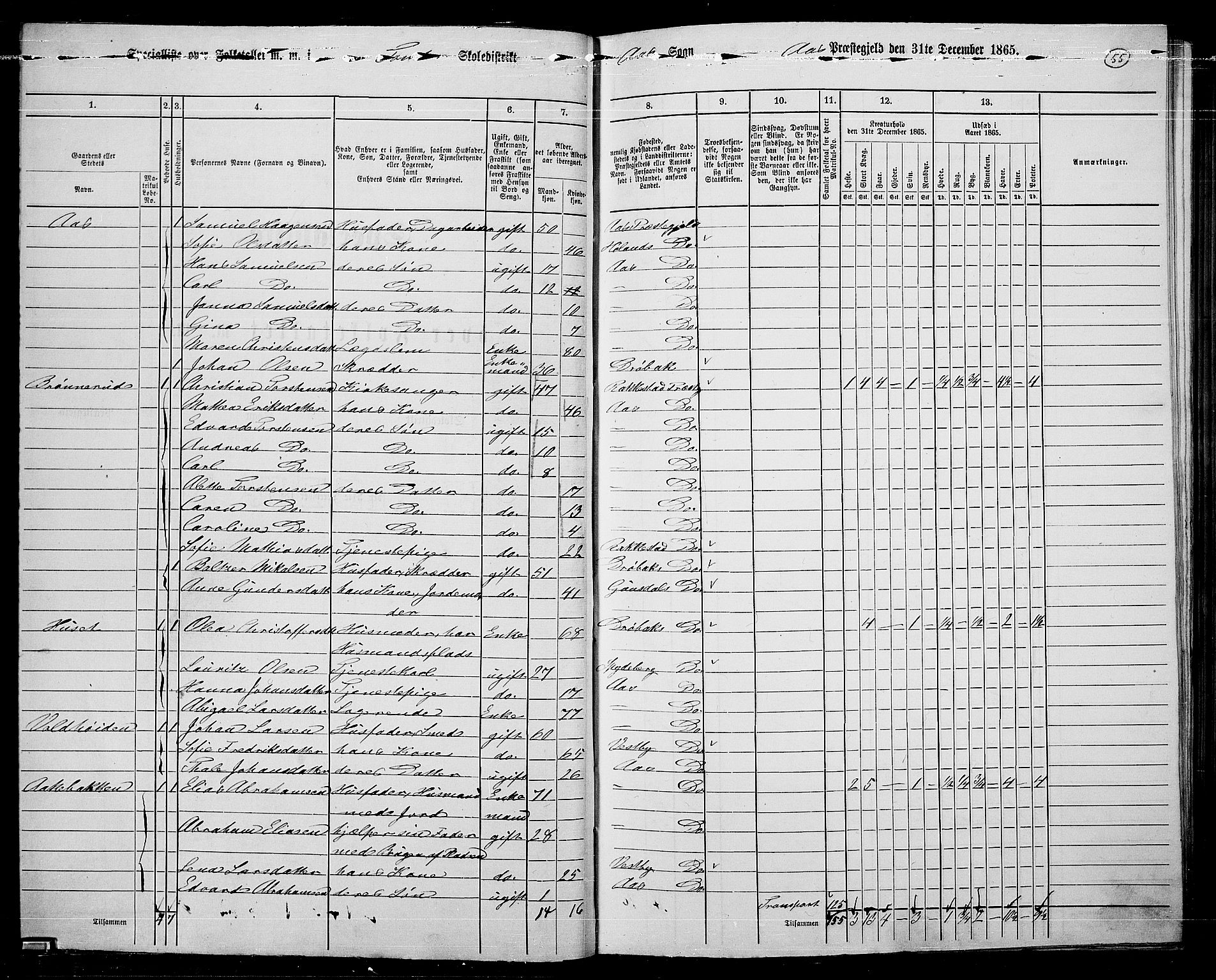 RA, Folketelling 1865 for 0214P Ås prestegjeld, 1865, s. 48